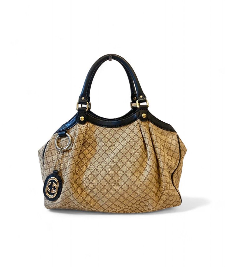 Gucci Gucci - Diamant Sukey Interlocking Monogram Beige Brown Size ONE SIZE - 1 Thumbnail