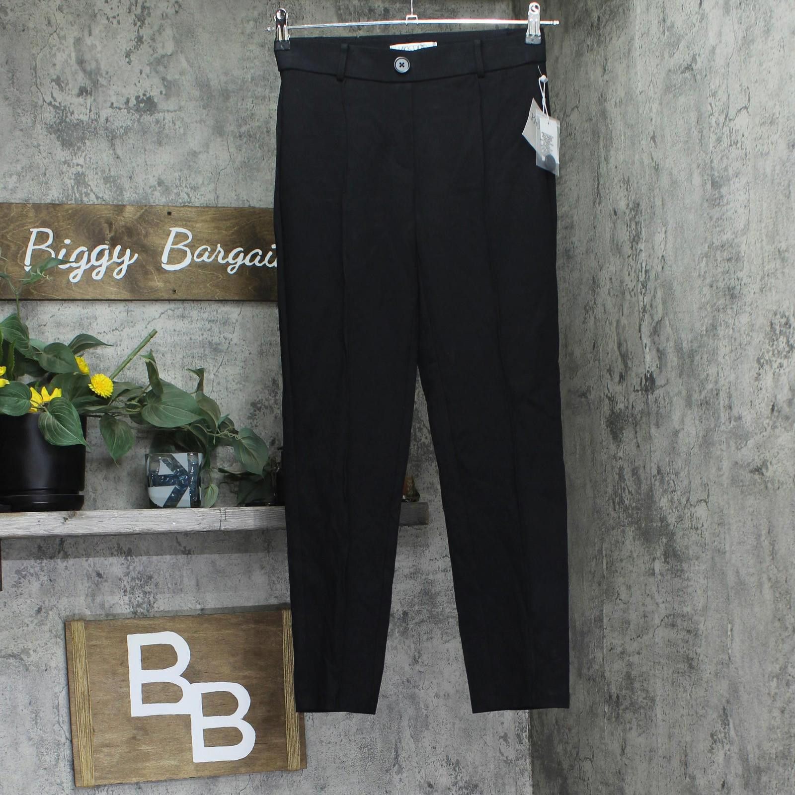 Other Kasper Mid Rise Straight Leg Knit Pants 10915413 Black Xs Size 26" / US 2 / IT 38 - 1 Thumbnail