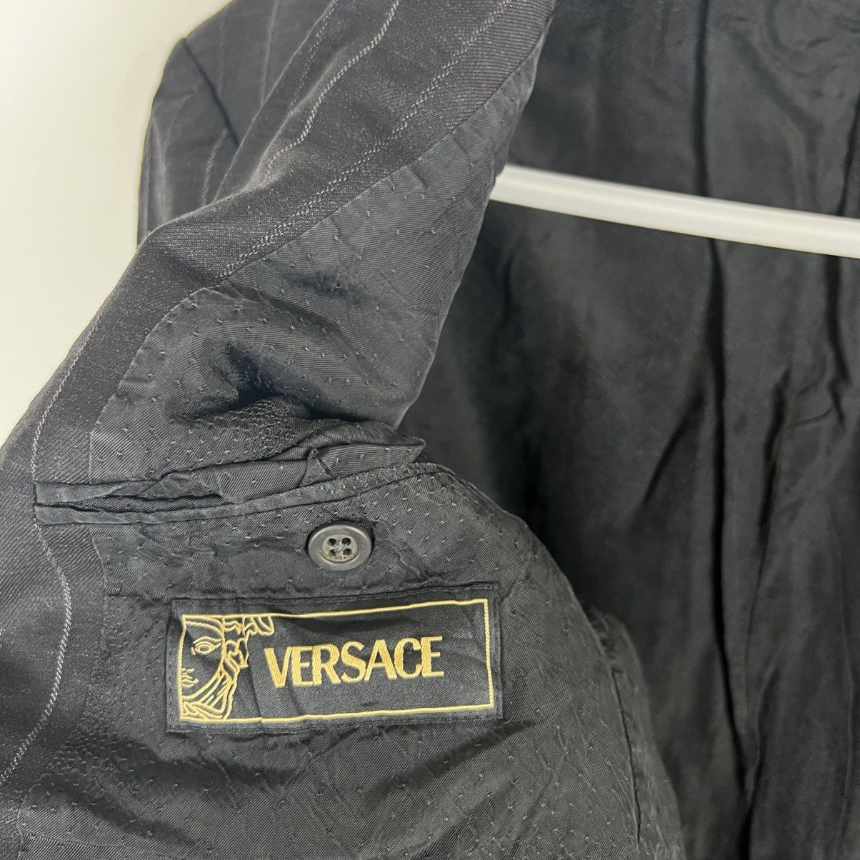 Versace Versace Medusa Blazer Striped Grey line Vintage 90s Rare Size 52R - 9 Thumbnail