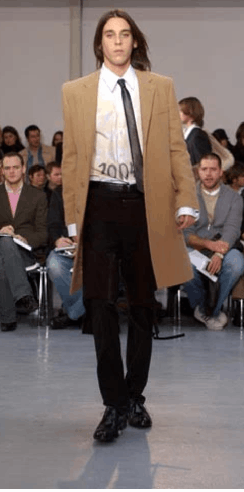 Vtg HELMUT LANG Archival Cotton Moleskin Crombie Coat