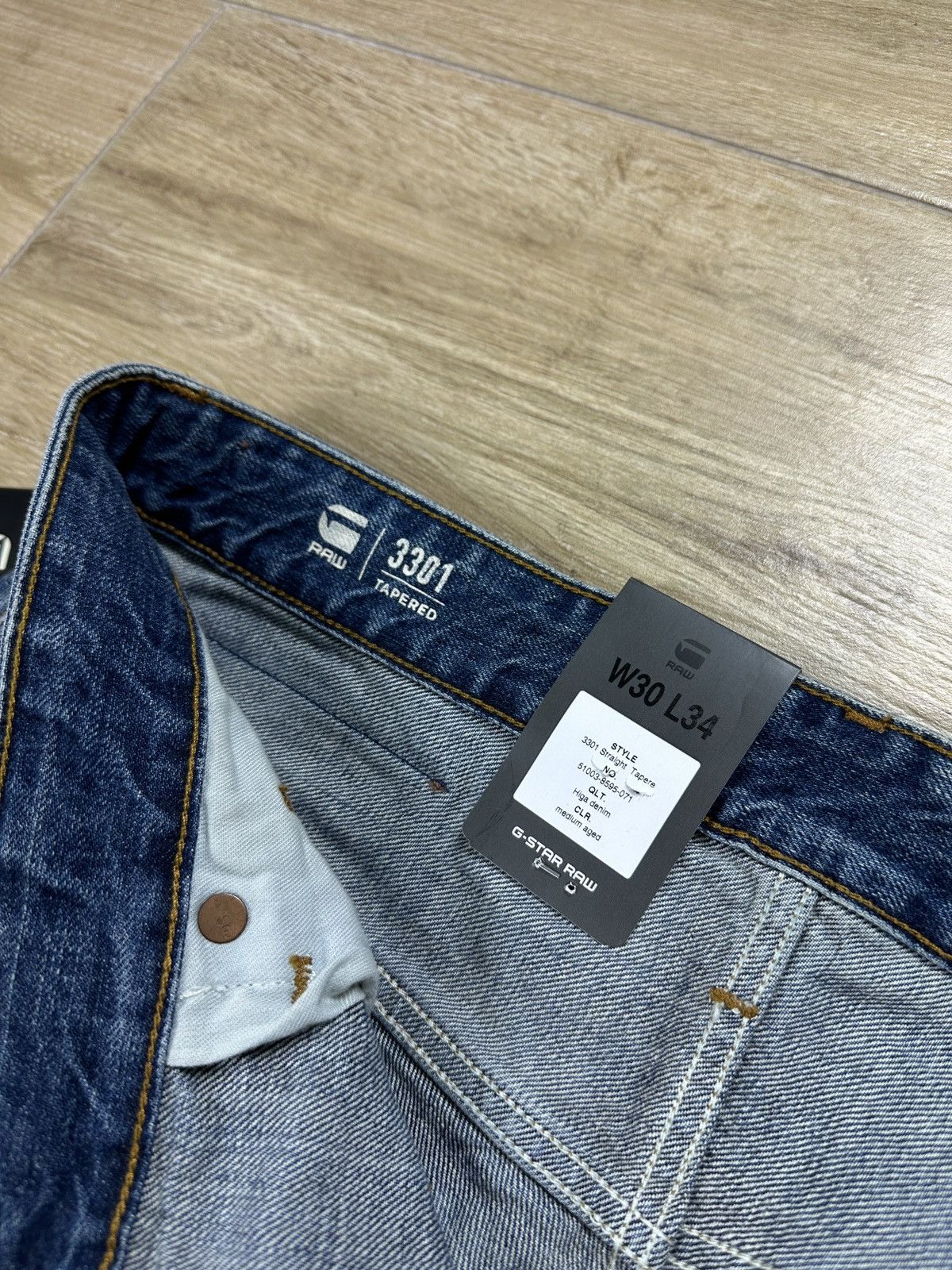 G-Star NEW🏷️ G-Star Raw 3301 Tapered Denim Jeans Size US 30 / EU 46 - 6 Thumbnail