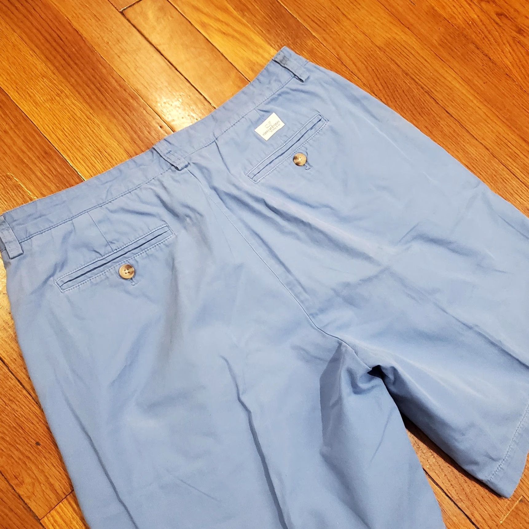 Vineyard Vines Vineyard Vines Club Short Shorts Mens 33 Chino Flat Front Blue 9in Inseam Casual Pockets Whale Logo 1H0213 Size US 33 - 2 Thumbnail