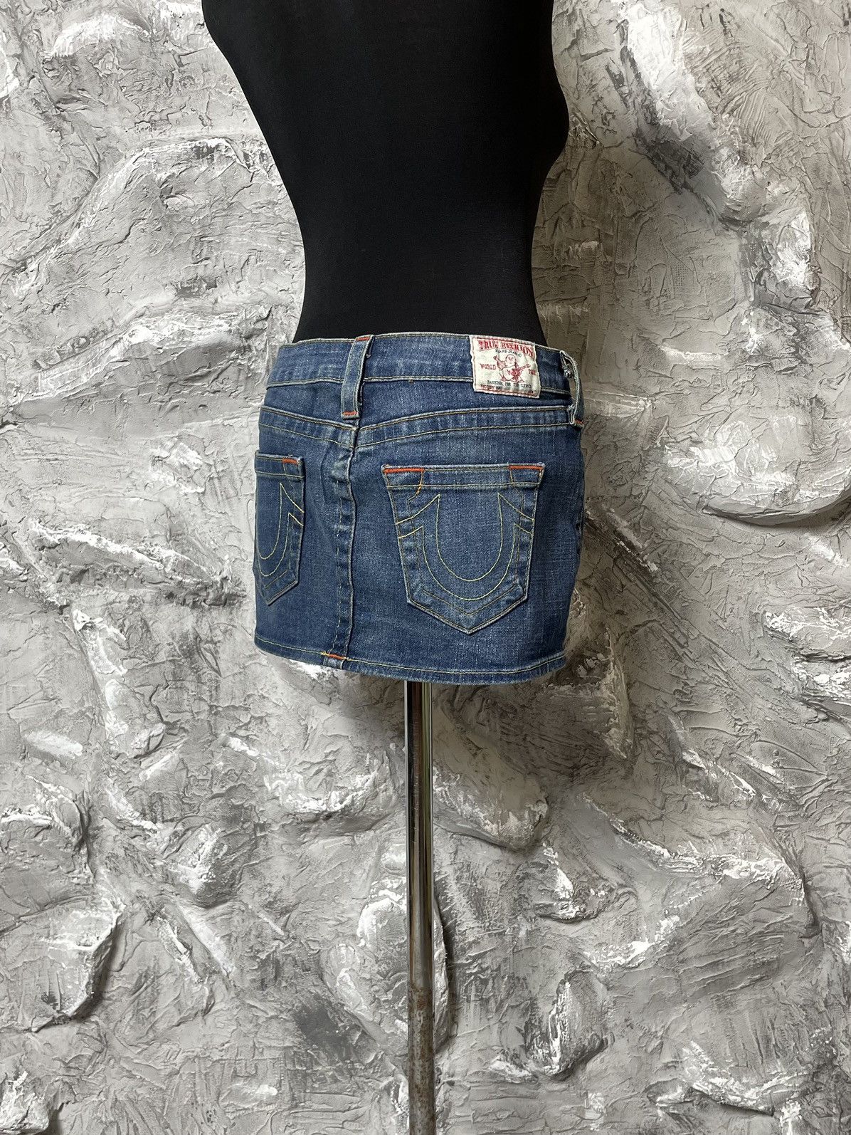 Miss Sixty × True Religion True Religion Y2K Mini Denim Skirt Made in USA Size 25" / US 0 / IT 36 - 1 Thumbnail