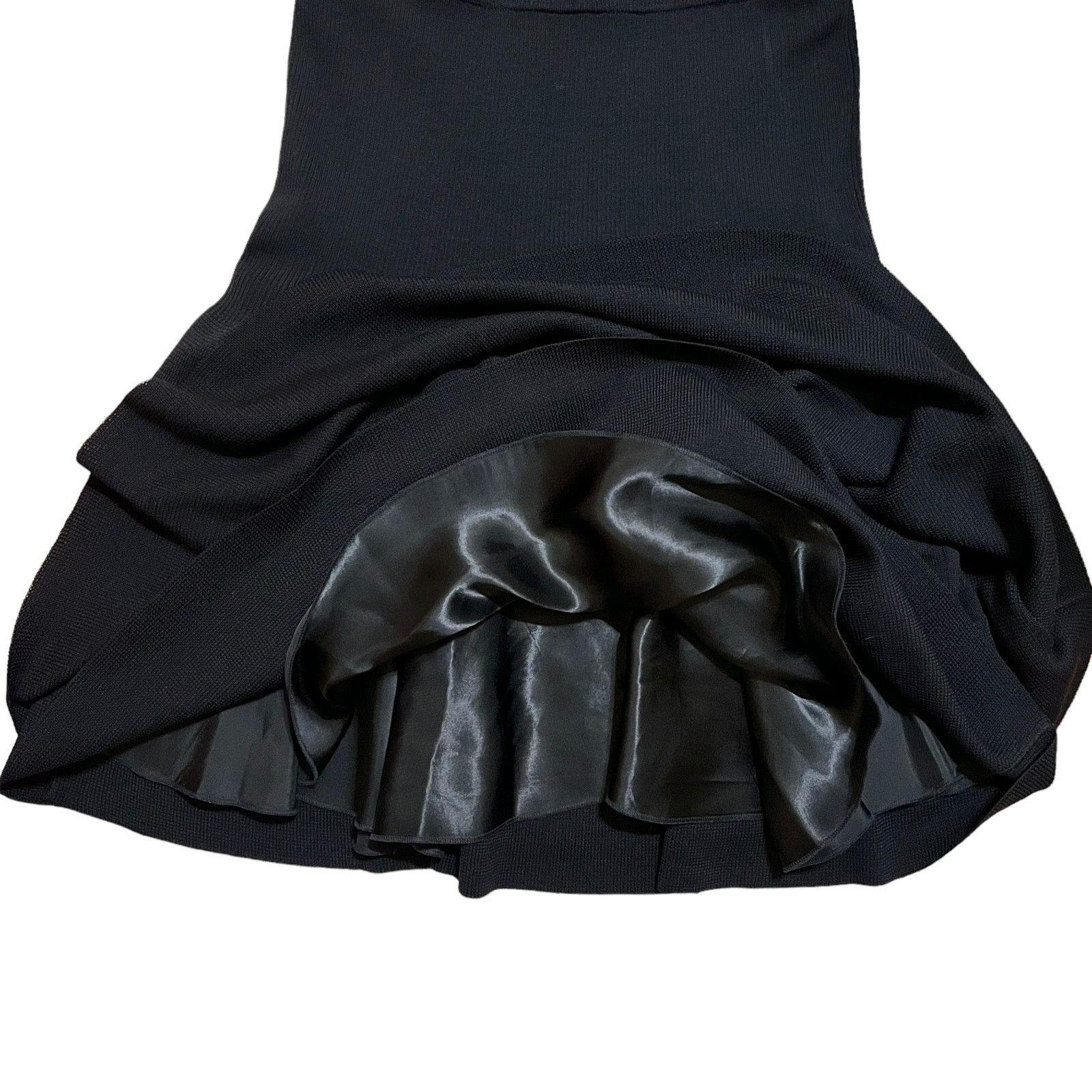 Valentino × Vintage Valentino Studio Vintage Black Wool Layered Full Midi Skirt Size 28" / US 6 / IT 42 - 8 Thumbnail