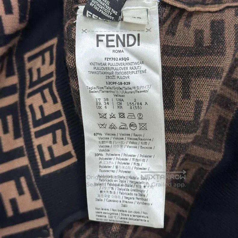 Fendi Fendi Monogram Print Knit Short Sleeve Size XS / US 0-2 / IT 36-38 - 5 Thumbnail