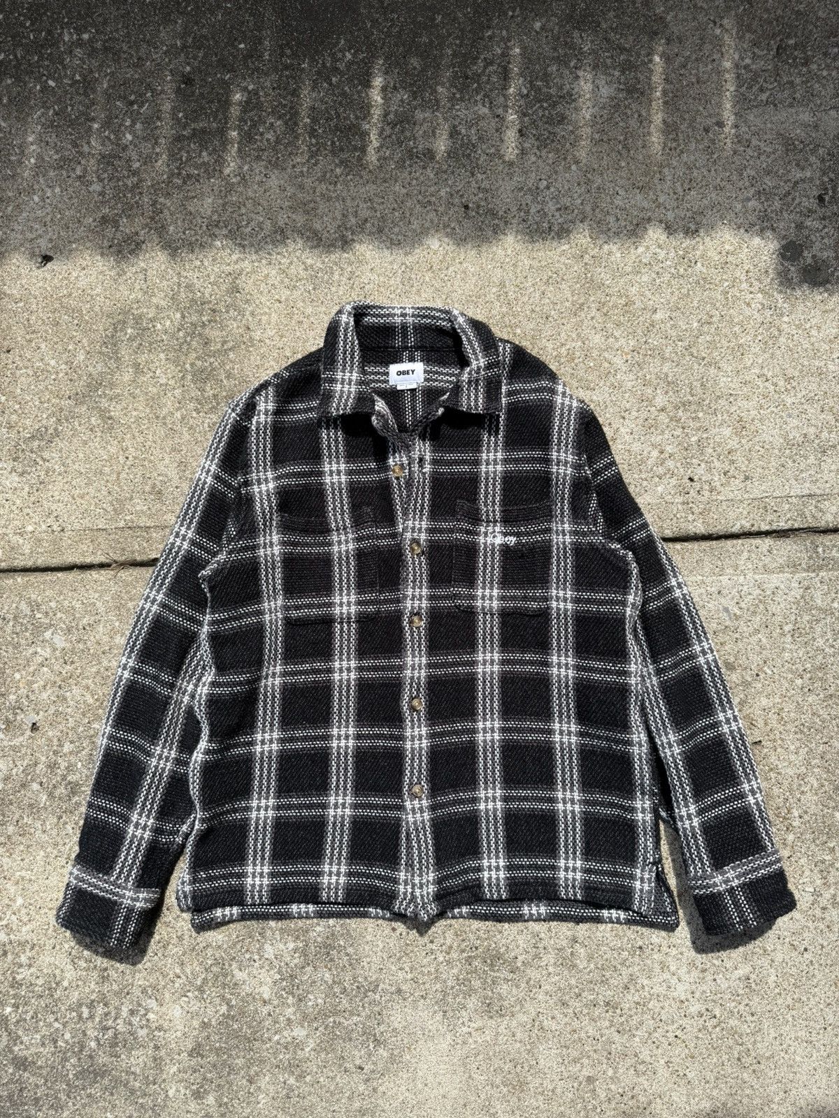 Obey OBEY Wes Black and White Woven Plaid Shirt Size US S / EU 44-46 / 1 - 1 Thumbnail