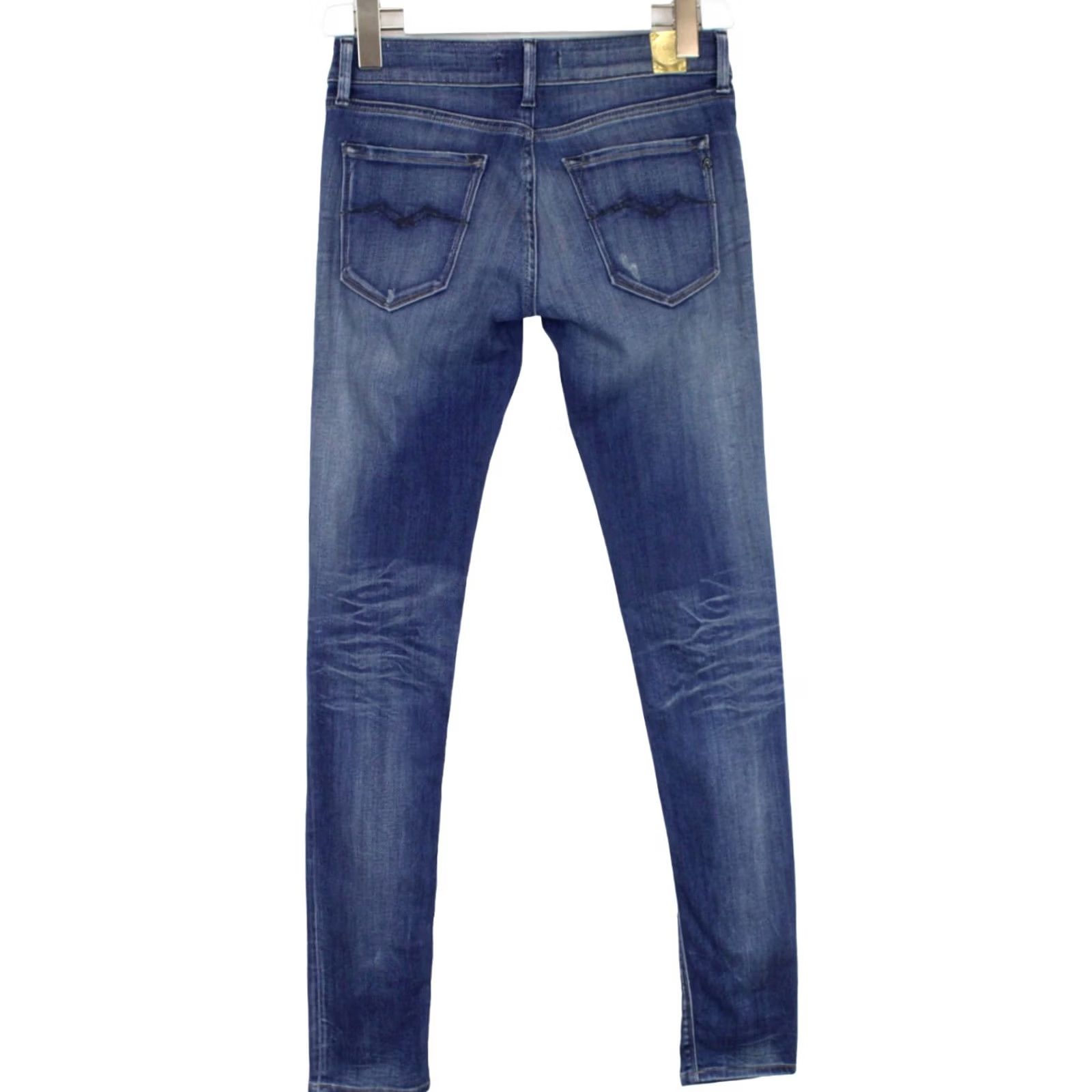 Replay Replay Luz Jeans Women's W27/L32 Whiskers Zip Skinny Fit Blue Size 27" / US 4 / IT 40 - 2 Thumbnail
