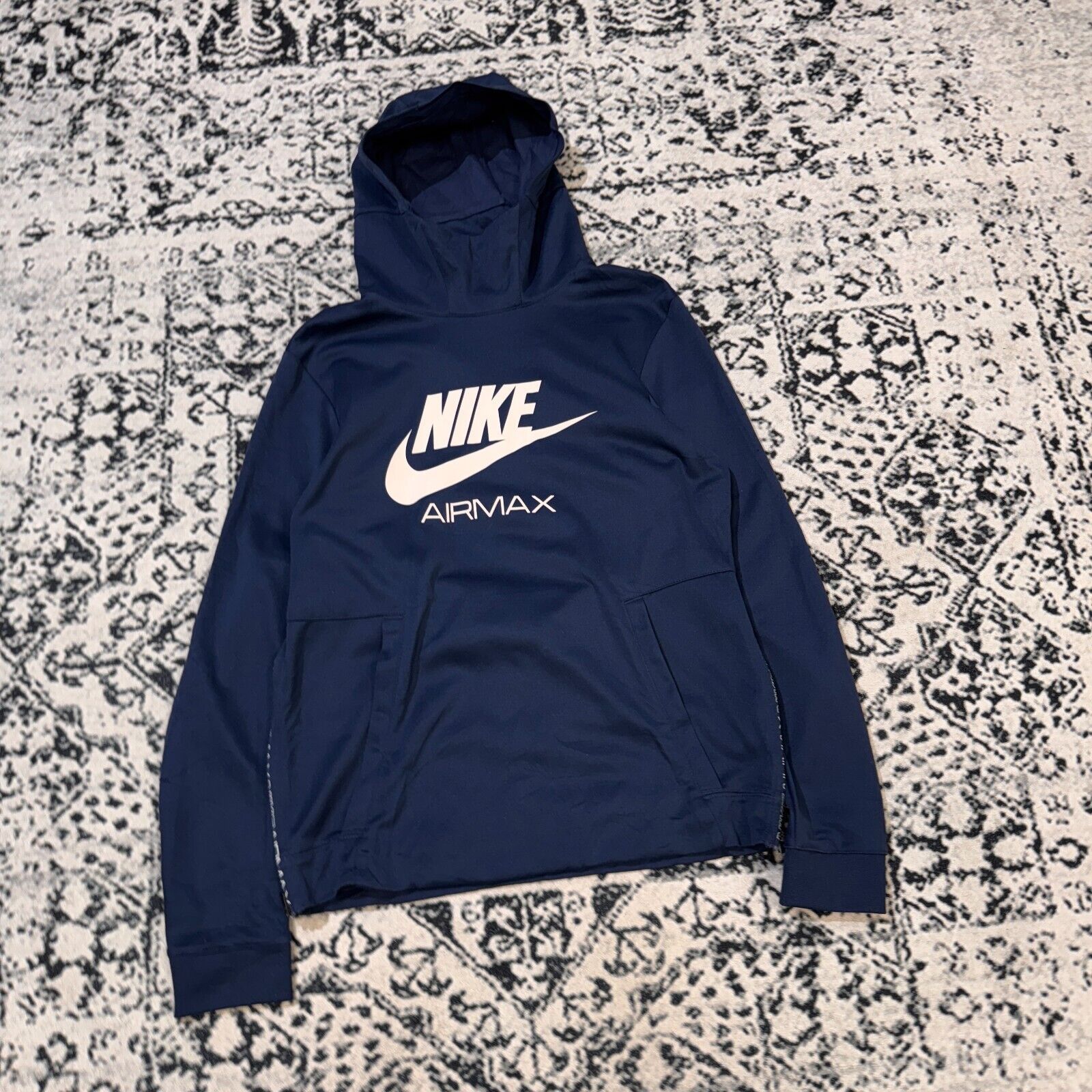 Nike × Vintage Vintage Nike Navy Blue Polyester Hoodie Size S Y2K 90s Size US S / EU 44-46 / 1 - 3 Thumbnail