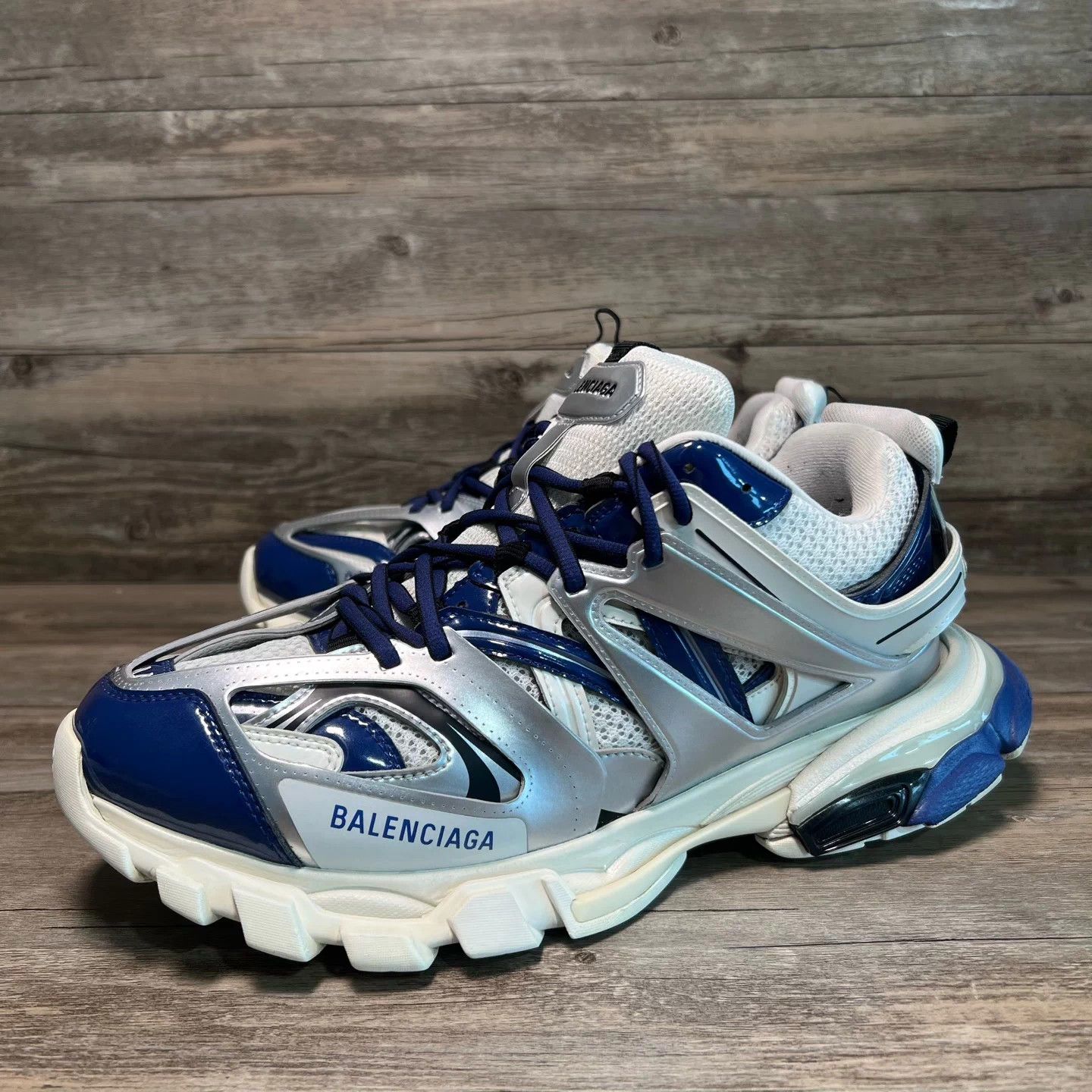 Balenciaga Balenciaga Track White Blue LED 44 97 New Size US 11 / EU 44 - 1 Thumbnail