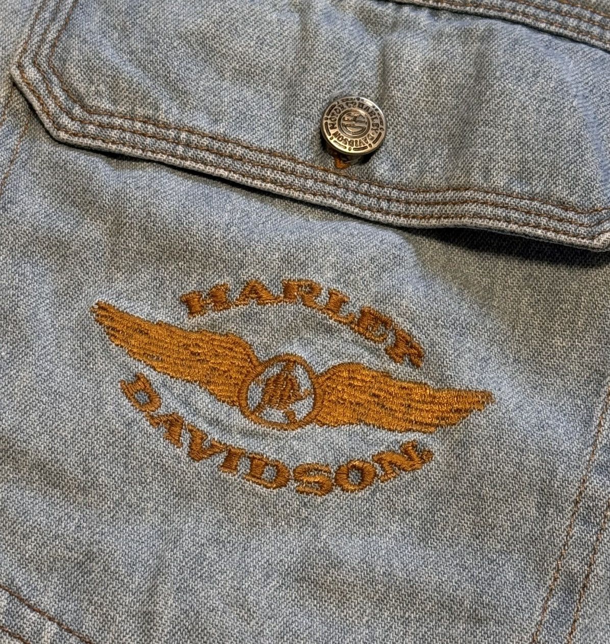 Harley Davidson × Vintage Vintage Harley-Davidson Denim Buttons Up Shirt Size US XL / EU 56 / 4 - 7 Thumbnail