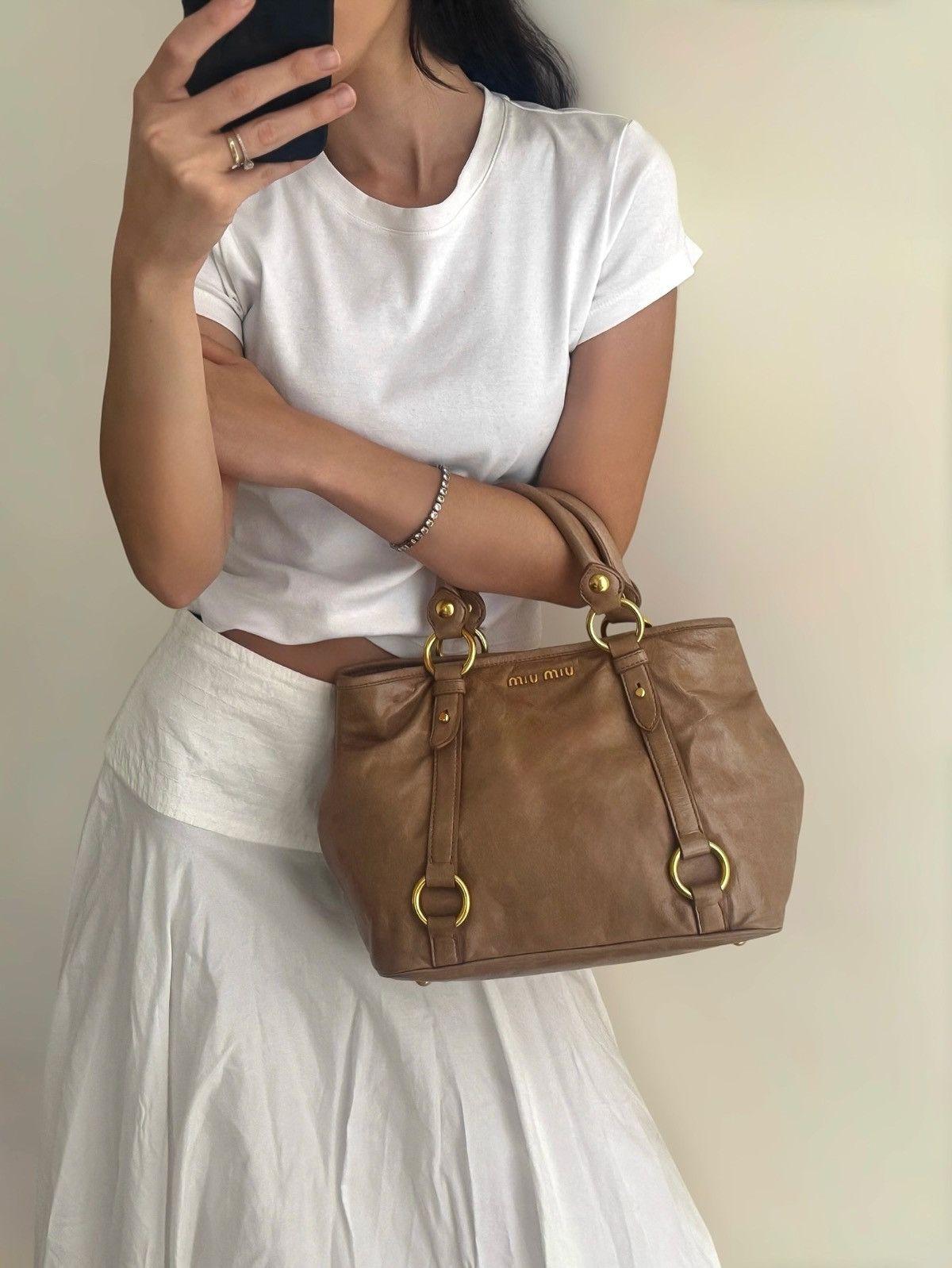 Miu Miu Miu Miu Vitello Lux Leather Shoulder Bag Size ONE SIZE - 1 Thumbnail
