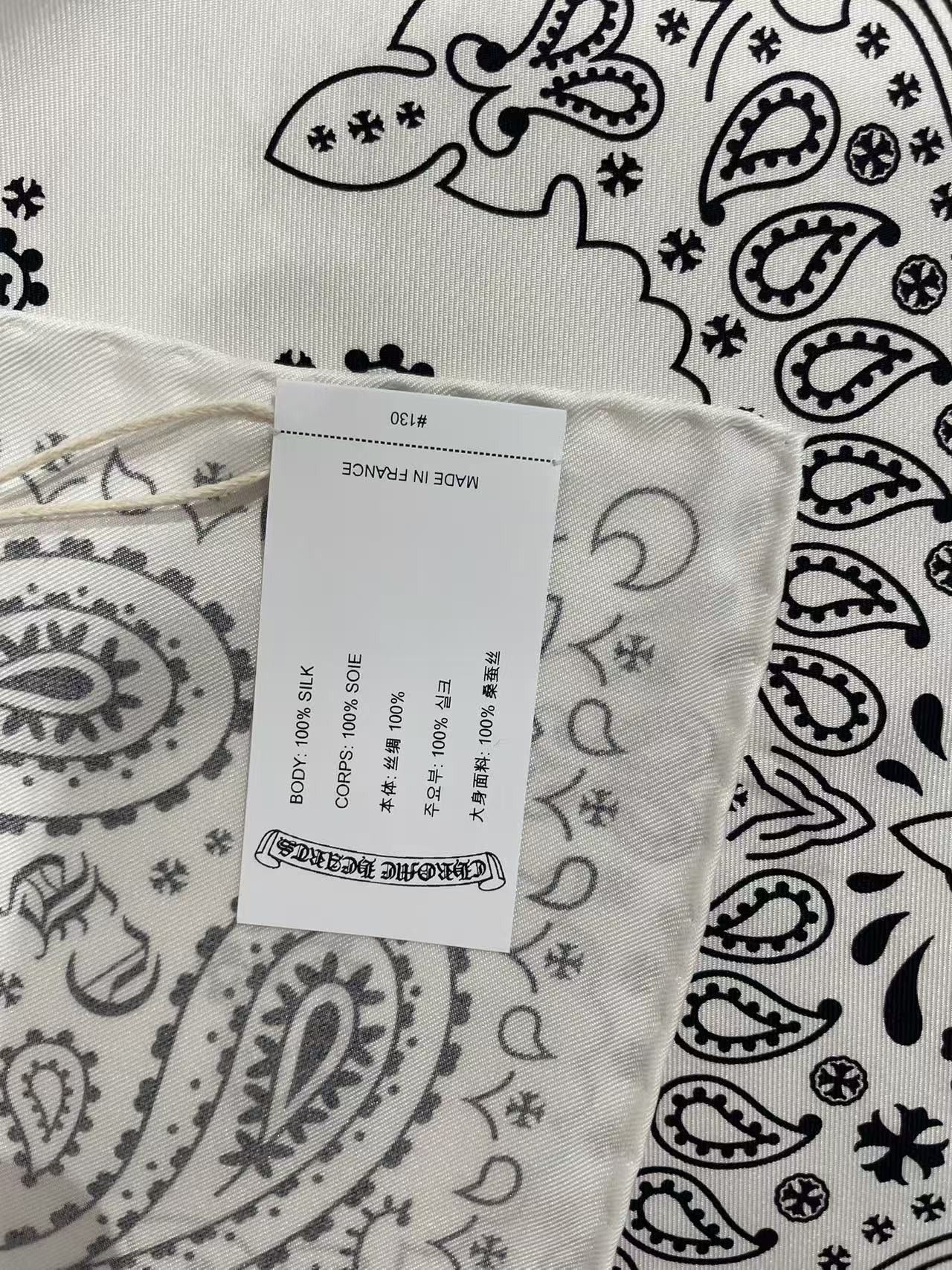 Chrome Hearts Chrome Hearts White Paisley Bandana Silk Scarf Size ONE SIZE - 8 Thumbnail