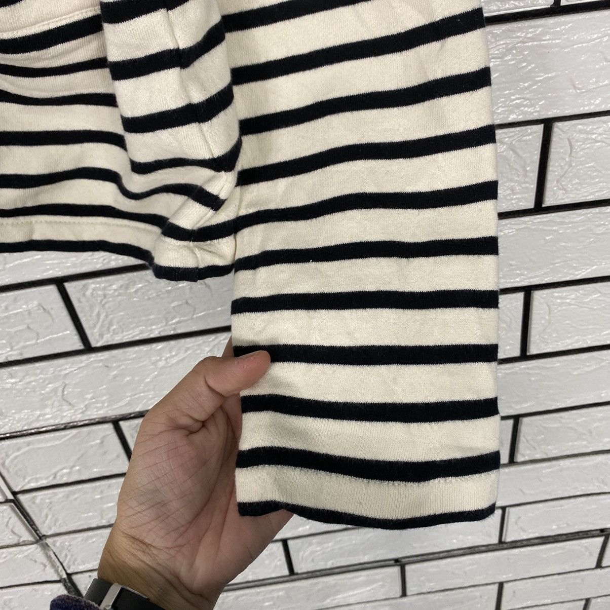 Japanese Brand 📌The Fox Collection Snap Button Cardigan Striped Size US M / EU 48-50 / 2 - 16 Thumbnail