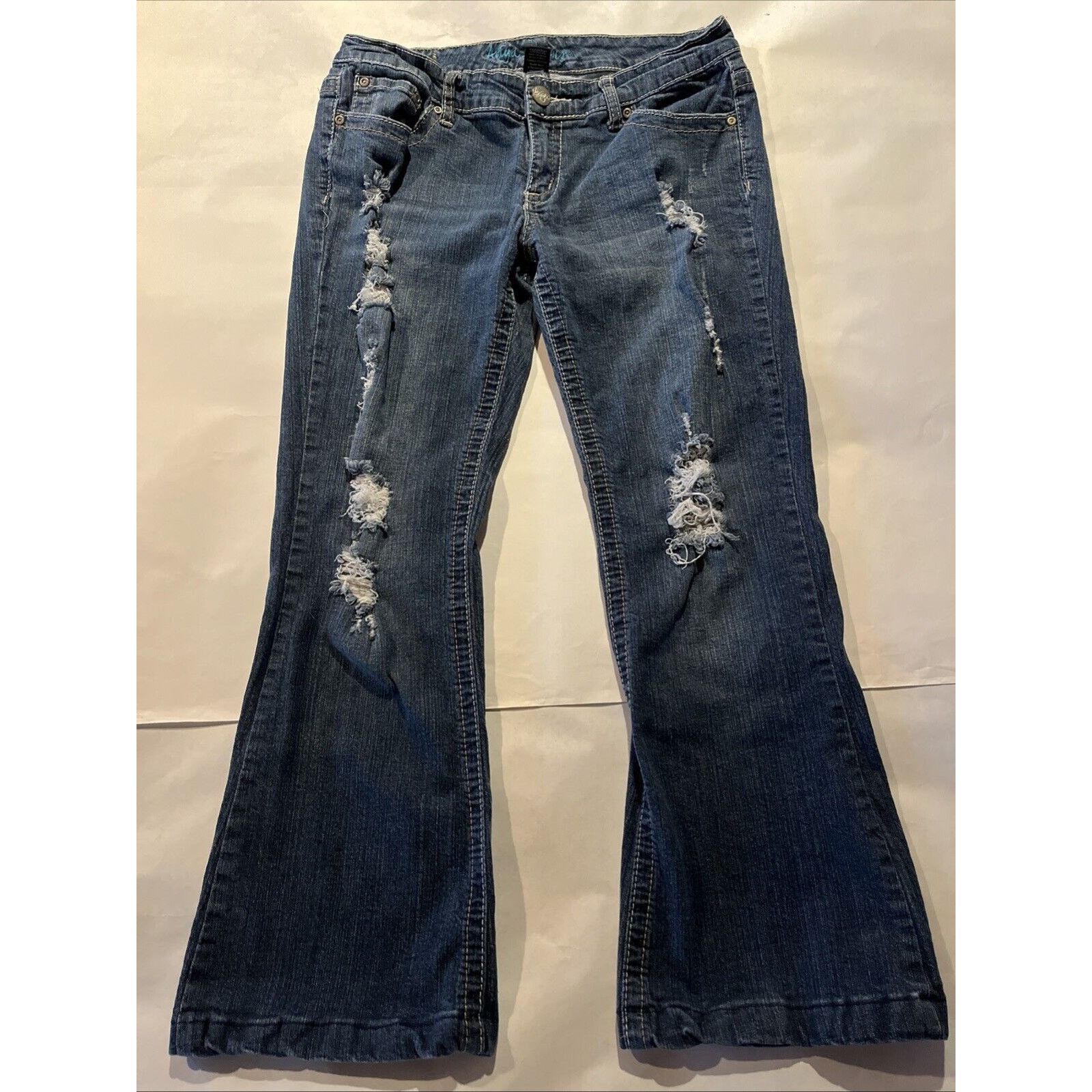 Other Ariya Jeans Women’s 11 / 12 Blue Denim 29x27 Distressed Size 29" - 2 Thumbnail