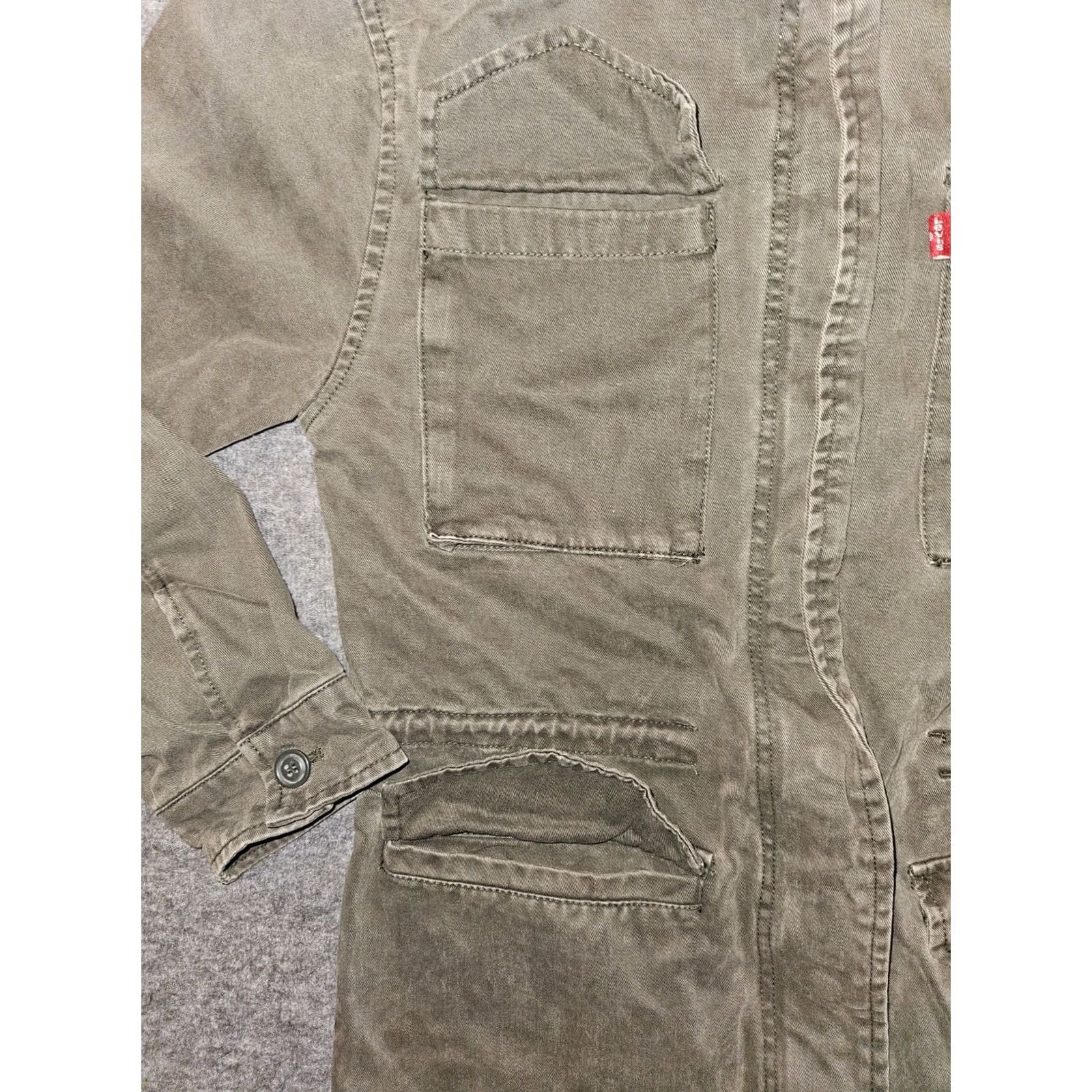 Levi's Levi's Military Canvas Jacket Women XS Green Full Zip Snap Pockets Drawstring Size XS / US 0-2 / IT 36-38 - 6 Thumbnail