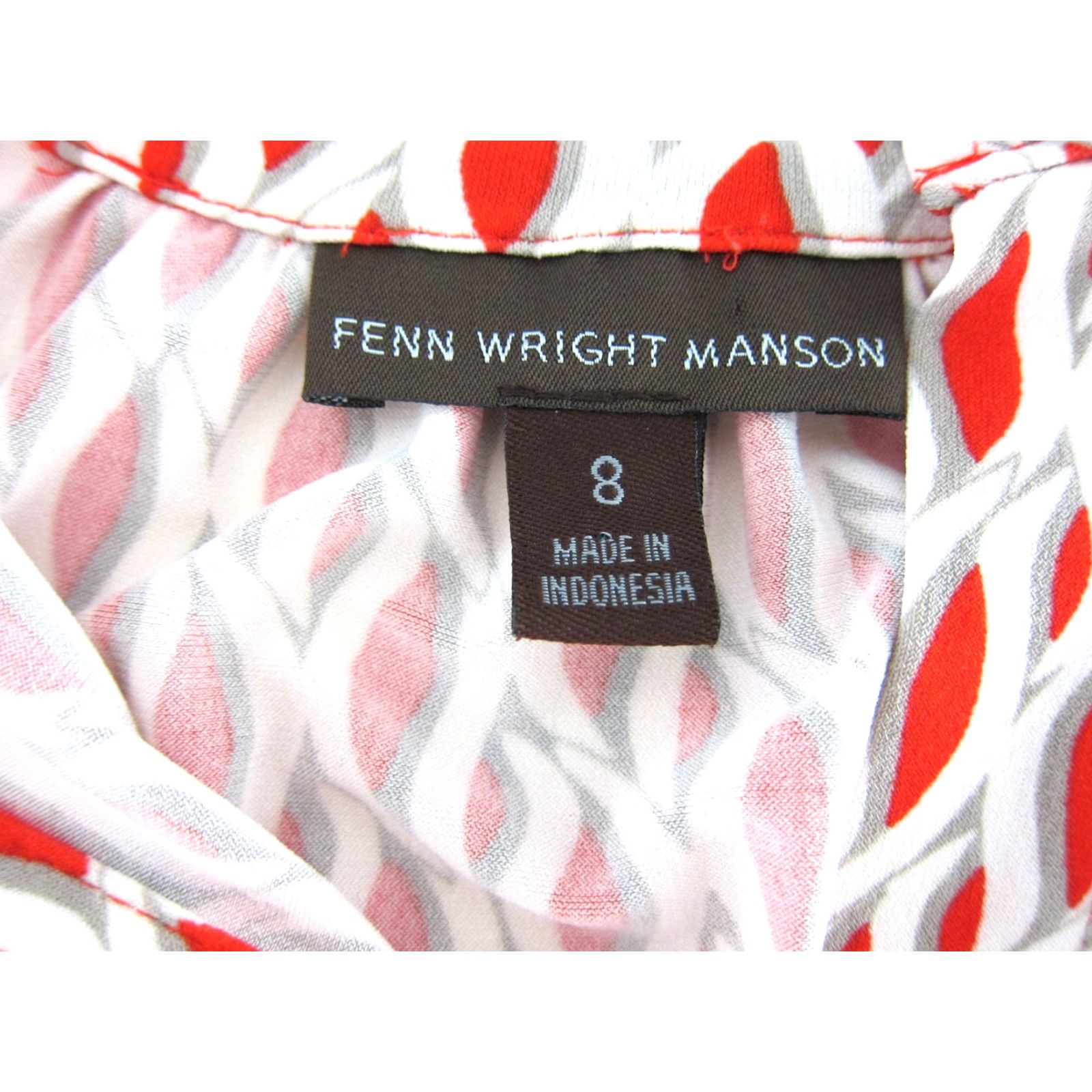 Vintage Fenn Wright Manson Red White Grey Geometric Pocket Stretch Short Sleeve Dress 8 Size 30" / US 8 / IT 44 - 3 Thumbnail