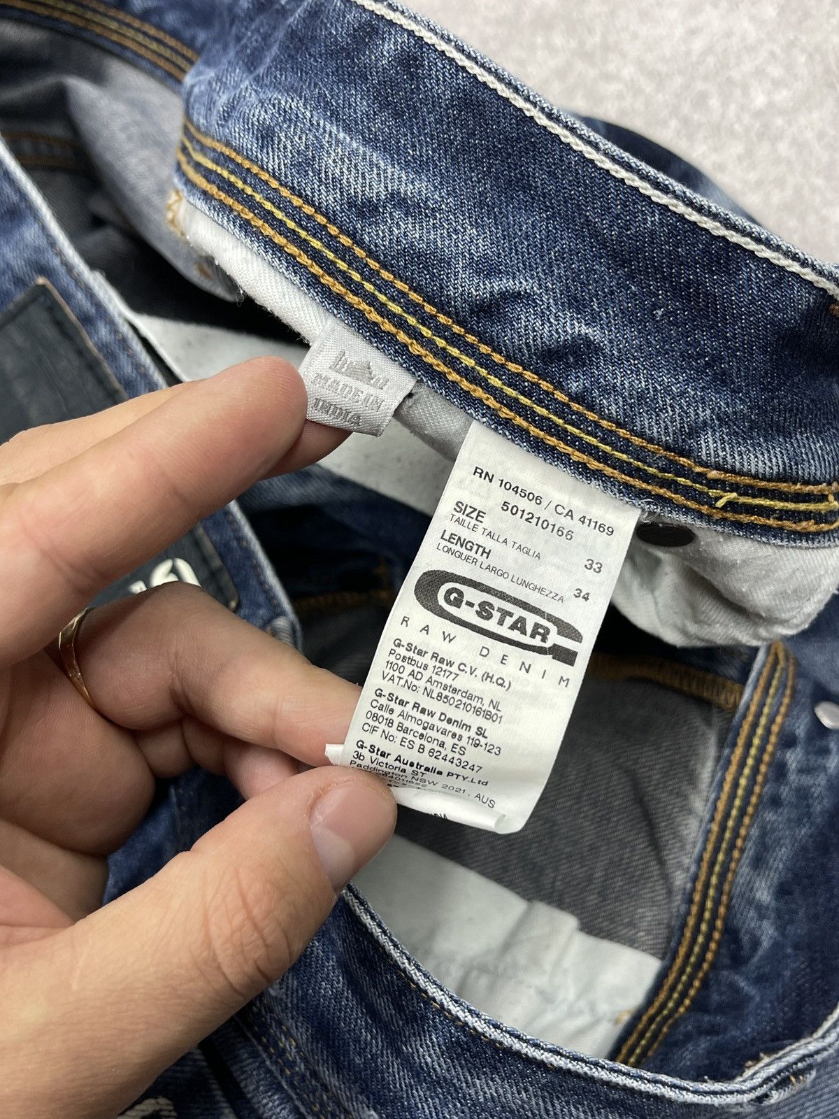 G-Star Vintage G Star Raw Attacc Low Denim Jeans Blue Y2K Size US 33 - 16 Thumbnail