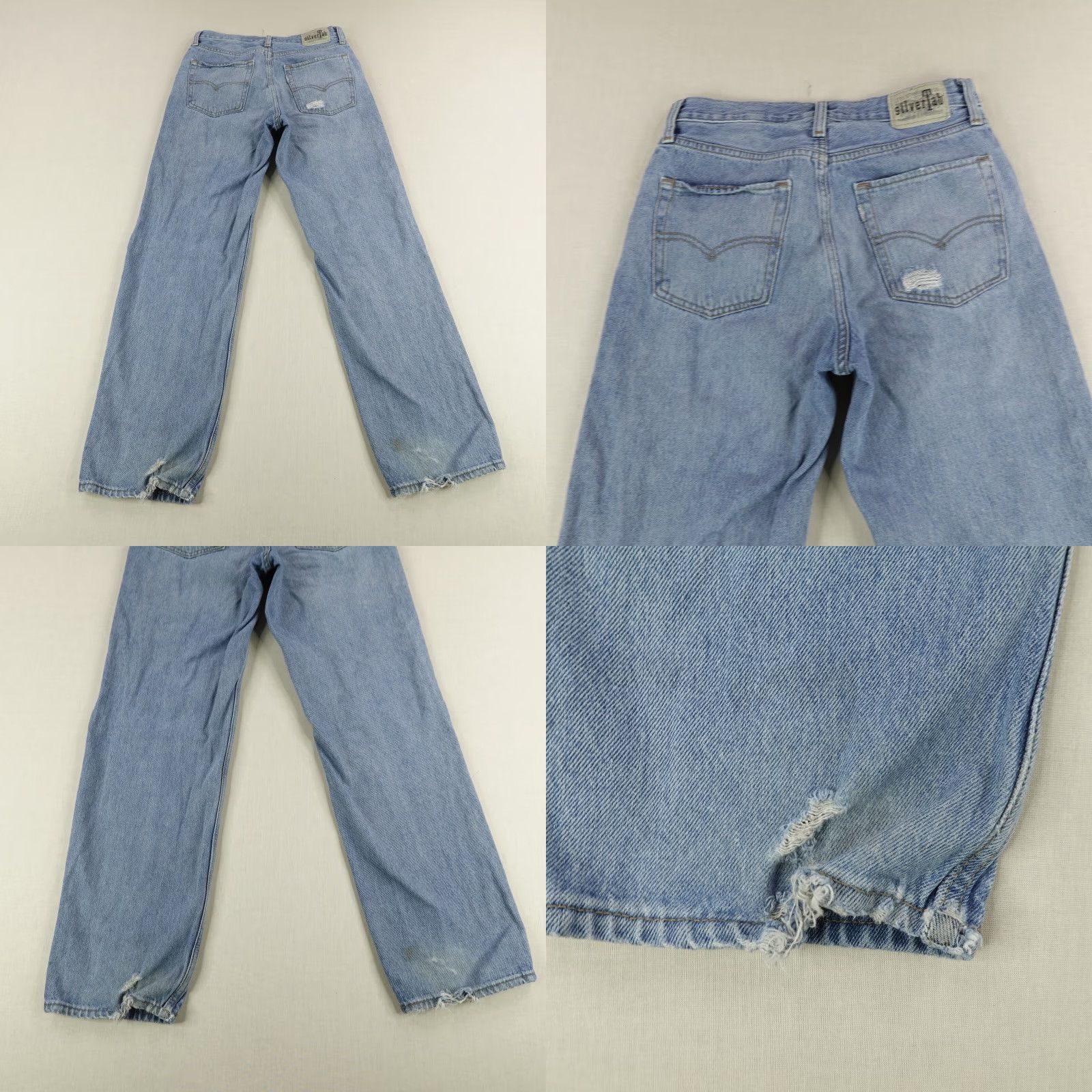 Levi's VINTAGE Levi's Jeans Womens 28 Blue Denim Silvertab 94 Baggy Distressed Grunge Faded Jeans Size 28" / US 6 / IT 42 - 8 Thumbnail