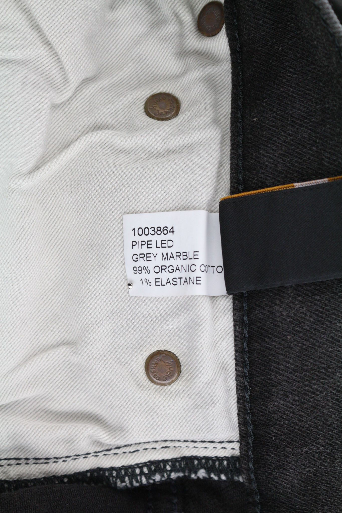 Nudie Jeans PIPE LED W30/L32 Grey Marble Organic Jeans 81908 Size US 30 / EU 46 - 8 Thumbnail