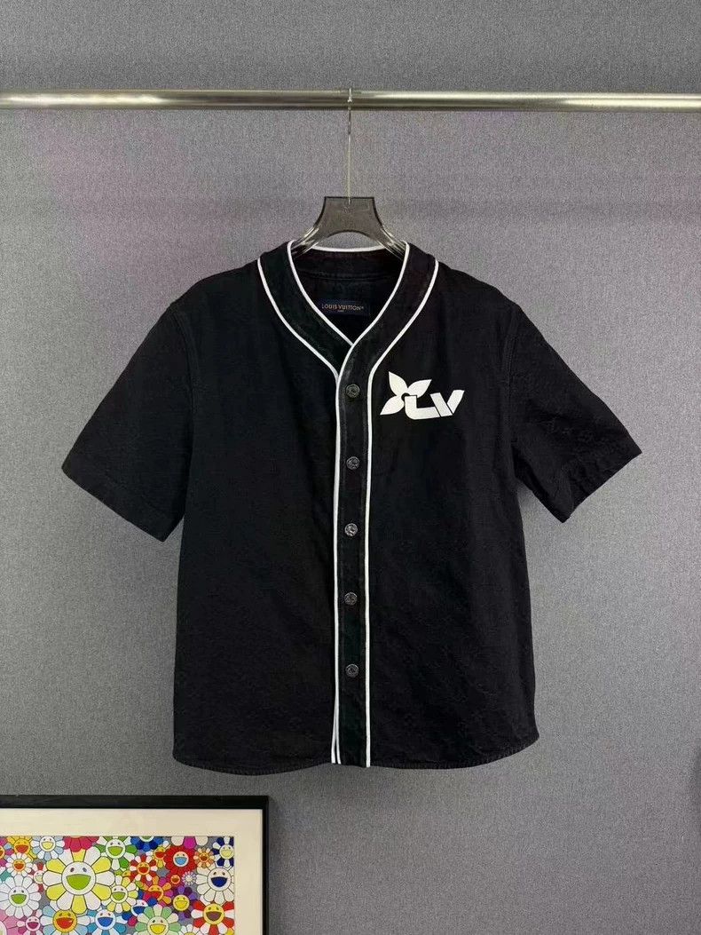 Louis Vuitton Louis Vuitton Black Denim Short Sleeve Shirt - dmc Size US S / EU 44-46 / 1 - 1 Thumbnail