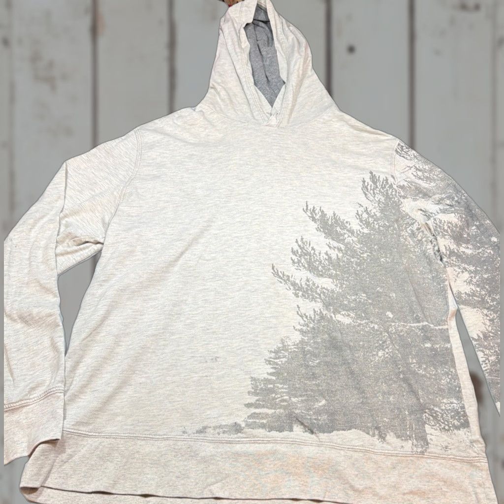 American Eagle Outfitters American Eagle XL Men Hoodie Pullover Gray Forest Print Trees Size US XL / EU 56 / 4 - 1 Thumbnail