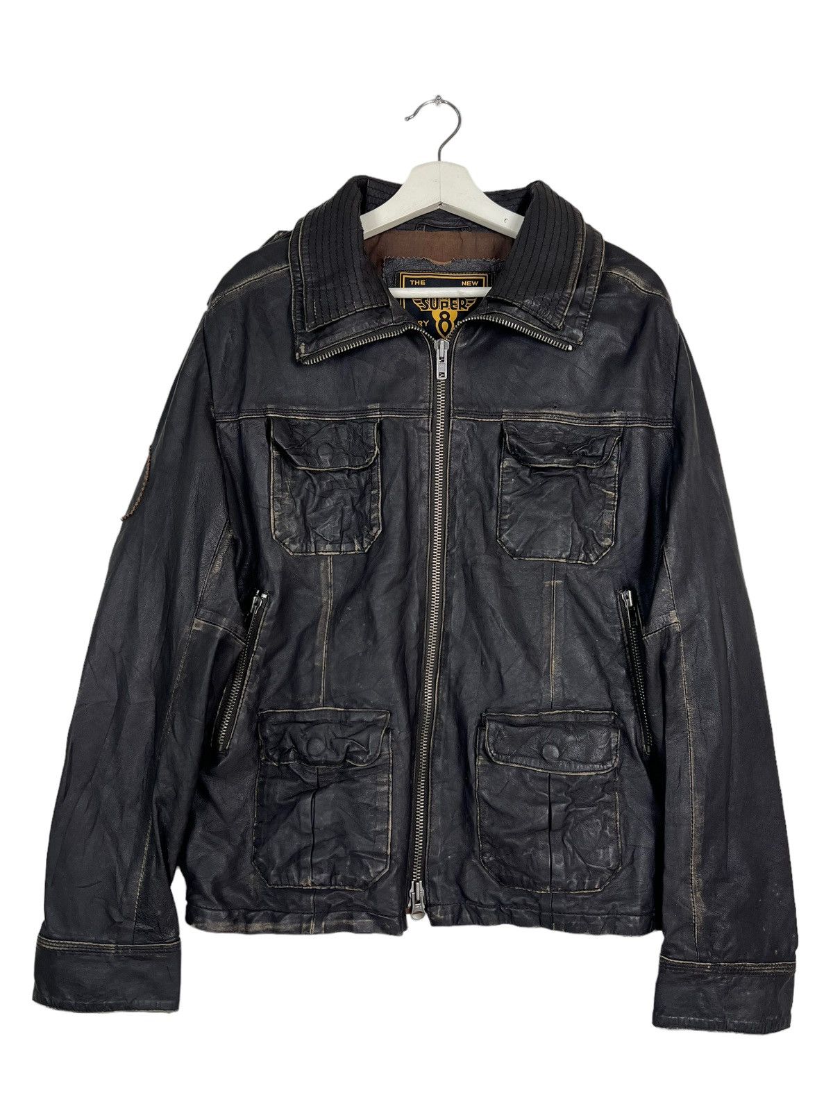 Superdry 🔥 SUPERDRY 8 RIDER MOTOB LEATHER JACKET Size US L / EU 52-54 / 3 - 3 Thumbnail