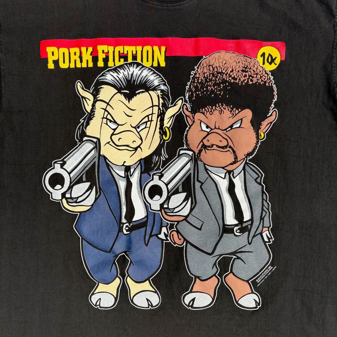 Vintage Pork Fiction 1997 97 90s Vintage Pulp Movie Parody T-Shirt Size US XL / EU 56 / 4 - 2 Thumbnail