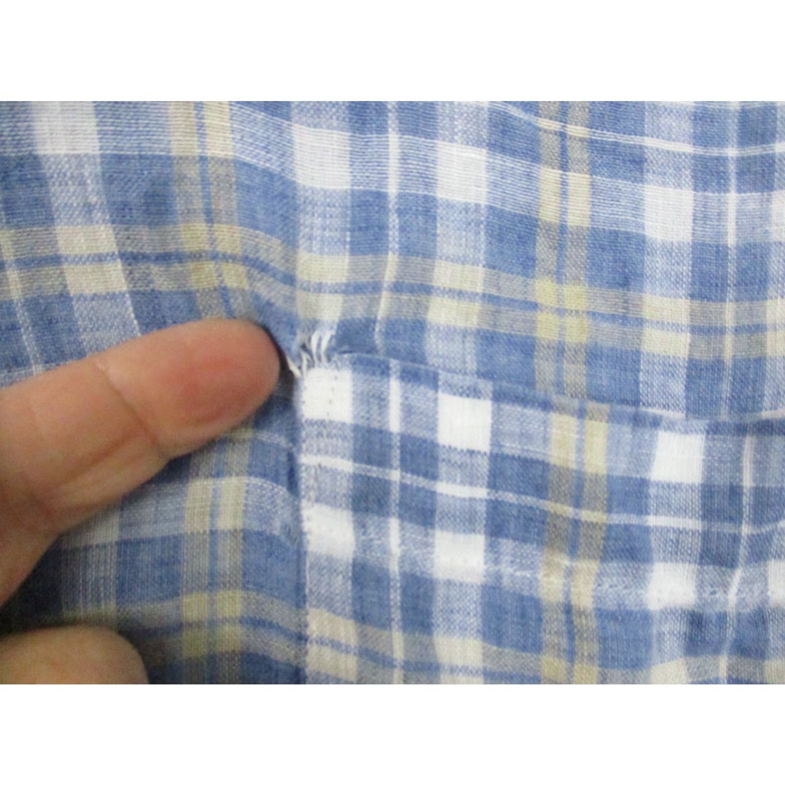 Peter Millar Peter Millar Shirt Men Large Linen Blue Plaid Long Sleeve Button-Up Size US L / EU 52-54 / 3 - 3 Thumbnail