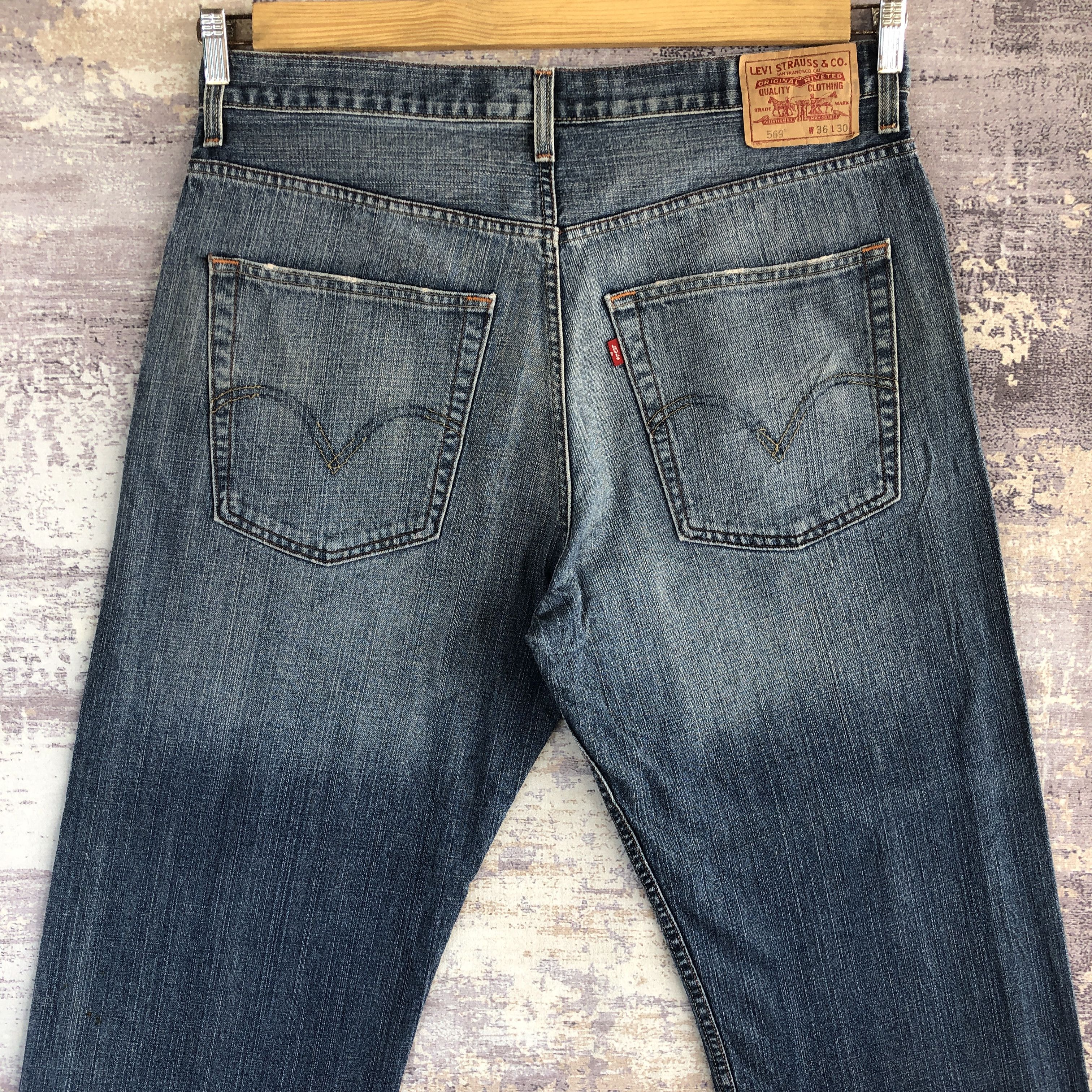 Levi's Vintage Y2K/2000s Levis Baggy Loose Jeans Levi's 569 Denim Size US 36 / EU 52 - 4 Thumbnail
