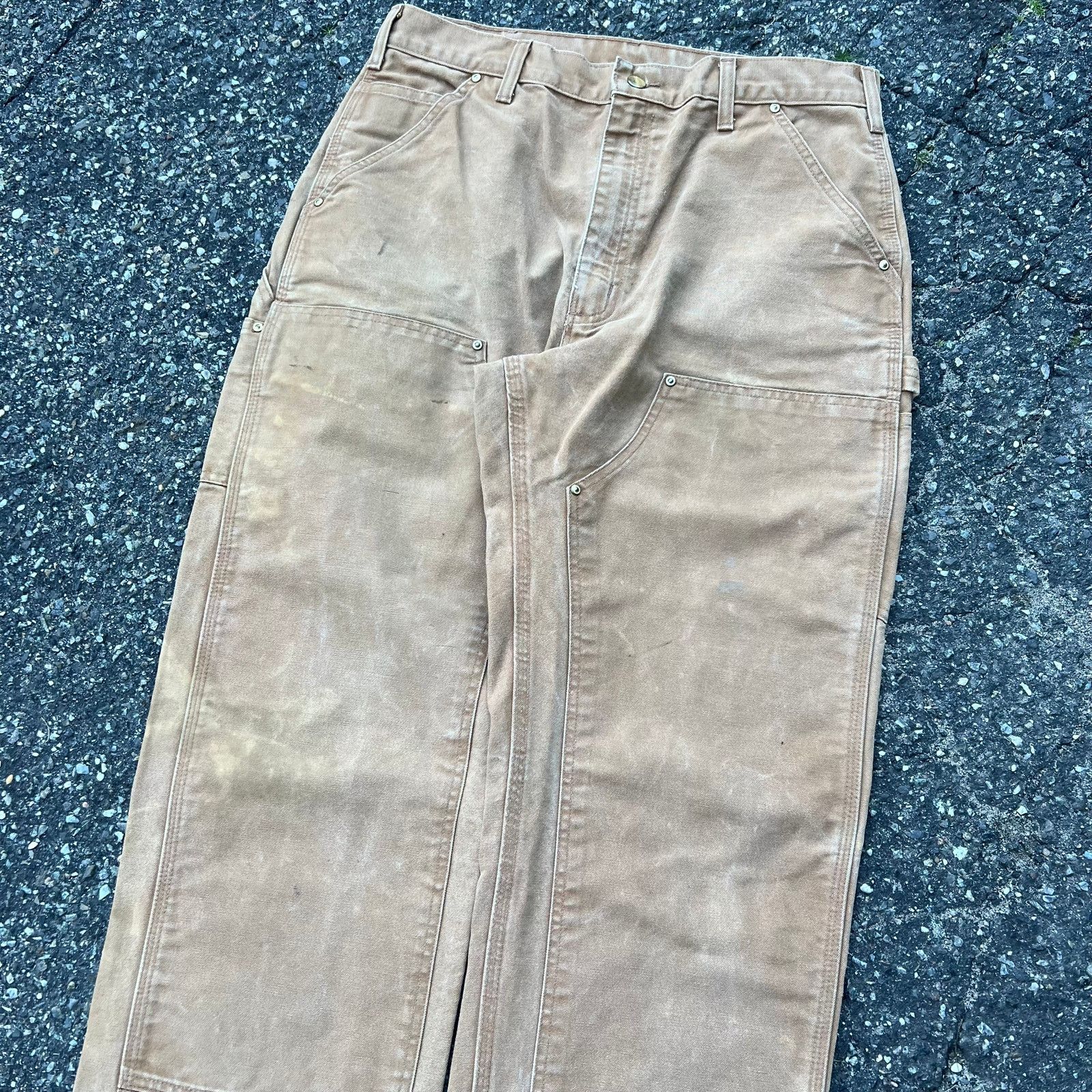 Carhartt × Vintage Vintage carhartt brown double knee work wear carpenter pants Size US 34 / EU 50 - 2 Thumbnail