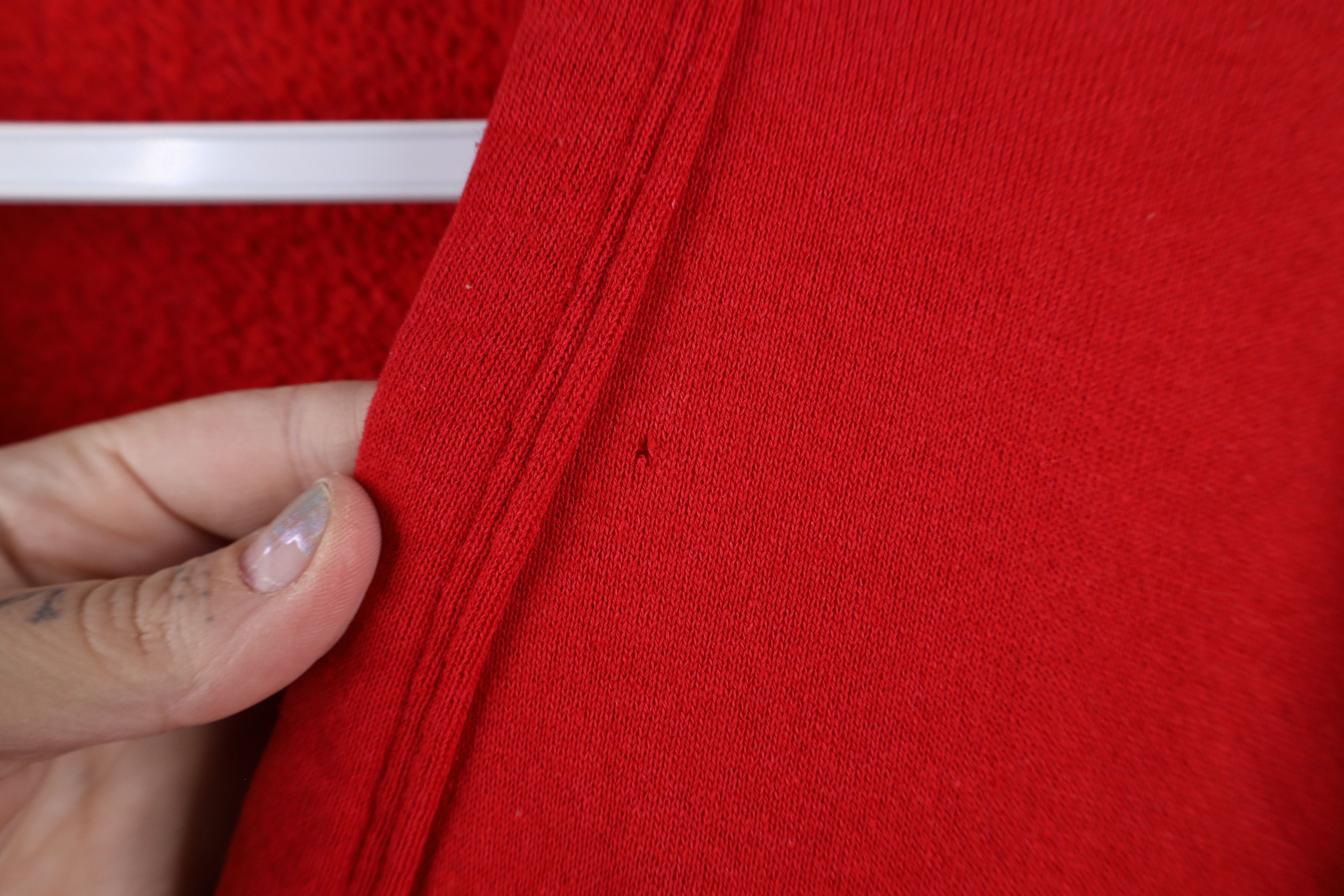 Vintage Vintage 90s Streetwear Blank Cardigan Sweatshirt Red USA Size US L / EU 52-54 / 3 - 4 Thumbnail