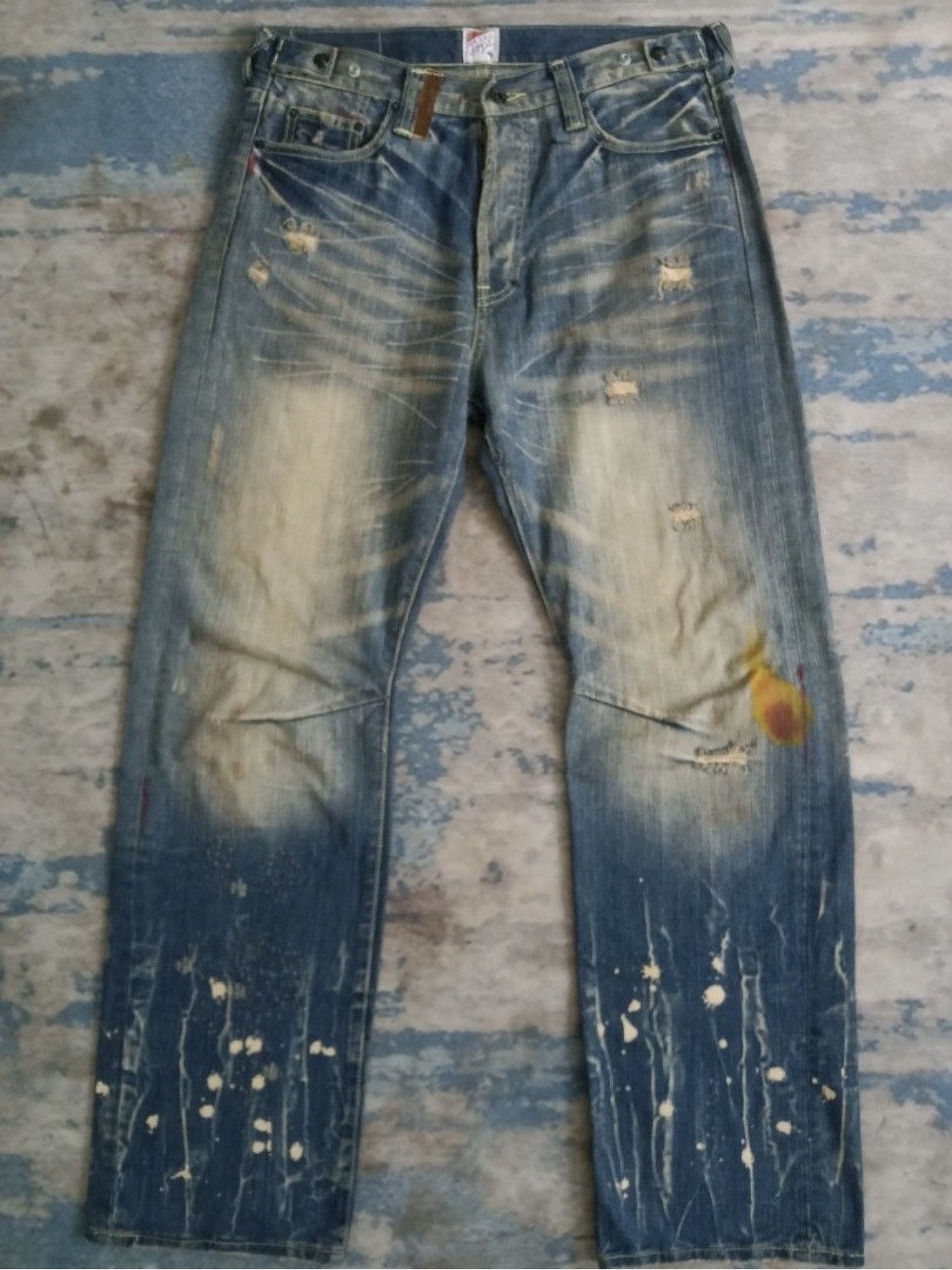 Prps FIRE 🔥 PRPS FLARE JEANS SPLATTED COLOUR DISTRESSED Size US 35 - 1 Thumbnail