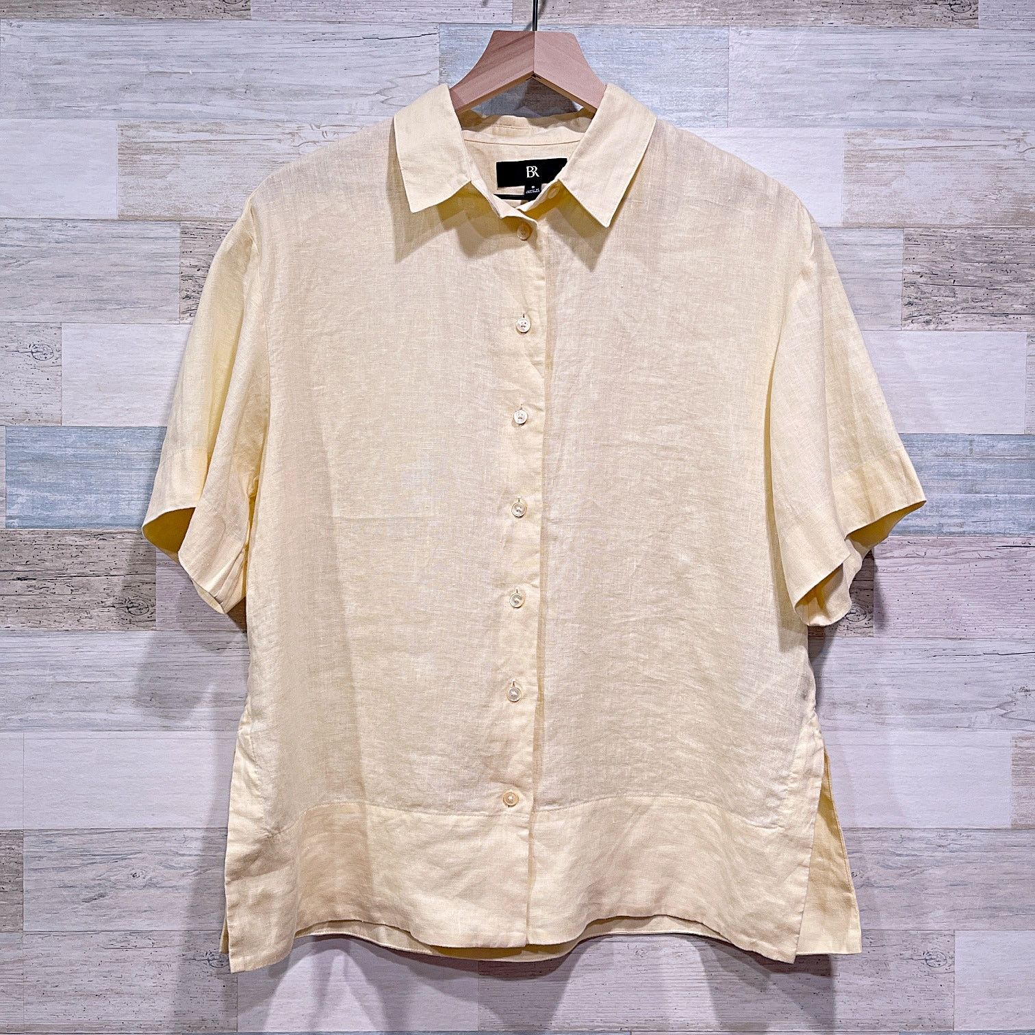 Banana Republic BANANA REPUBLIC Boxy Linen Shirt Yellow Womems Small Size S / US 4 / IT 40 - 2 Thumbnail