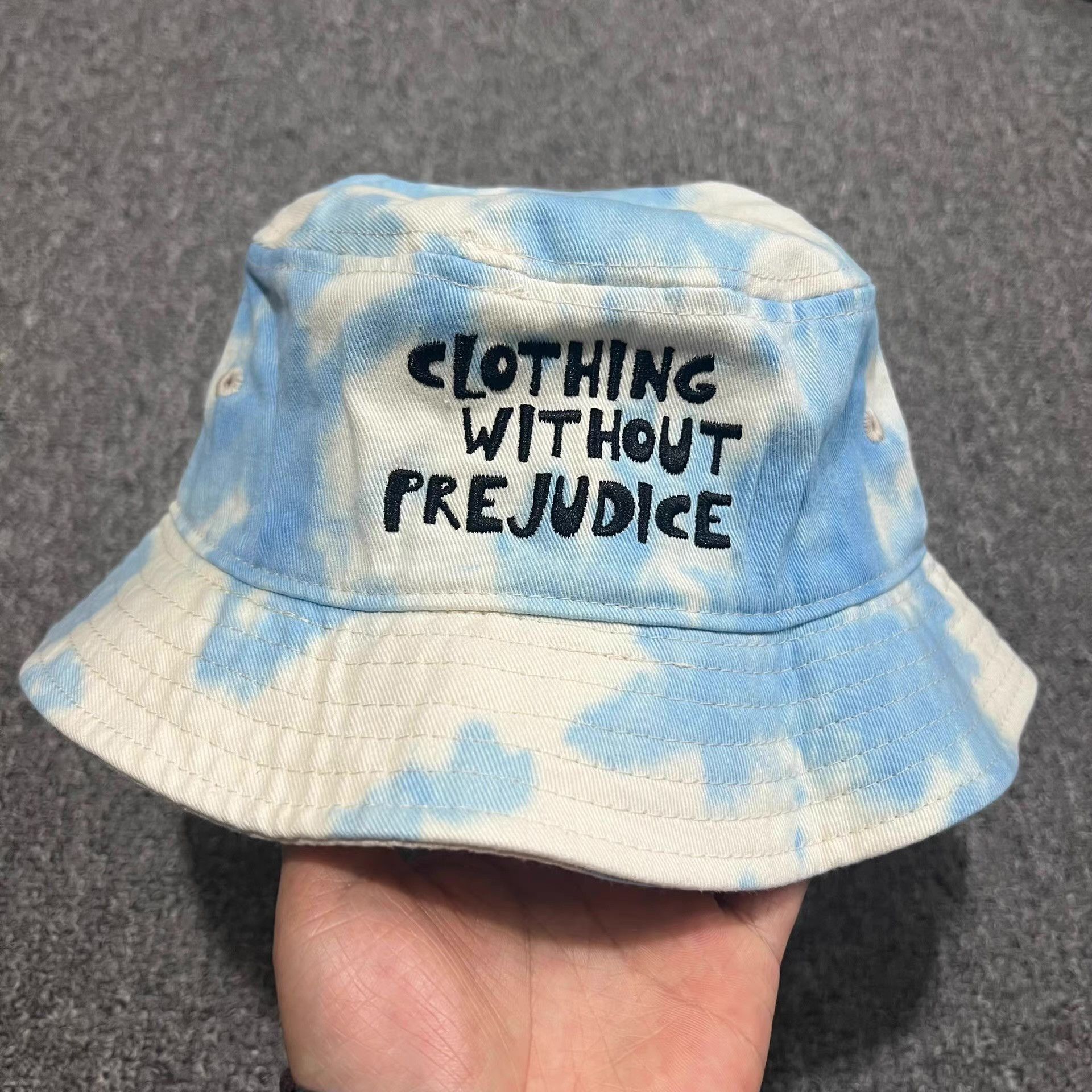 Cross Colours Cross Colours Blue Sky White EmbroideredBucket Hat Q7 Size ONE SIZE - 3 Thumbnail
