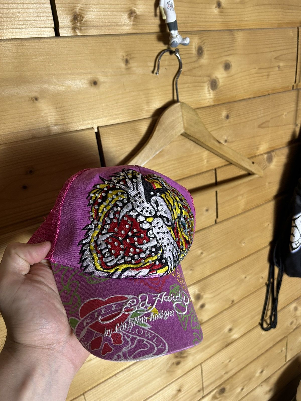 Ed Hardy Ed Hardy tiger flowers pink cap Size ONE SIZE - 2 Thumbnail