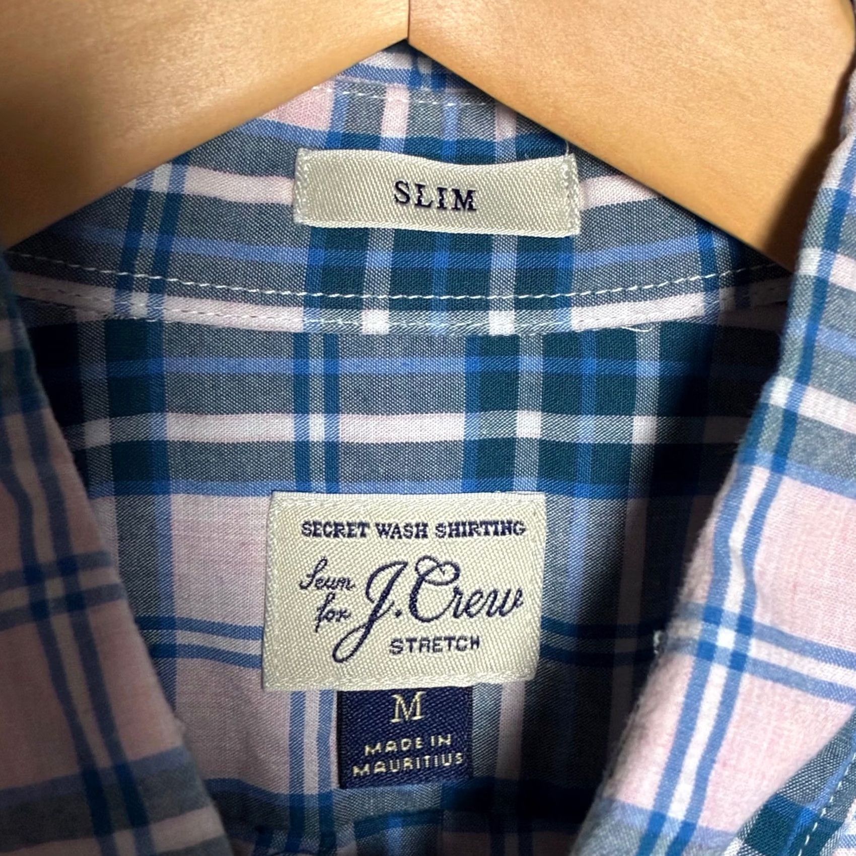 J.Crew J.Crew Mens Button-Down Shirt Slim Plaid Blue Pink M Size US M / EU 48-50 / 2 - 6 Thumbnail