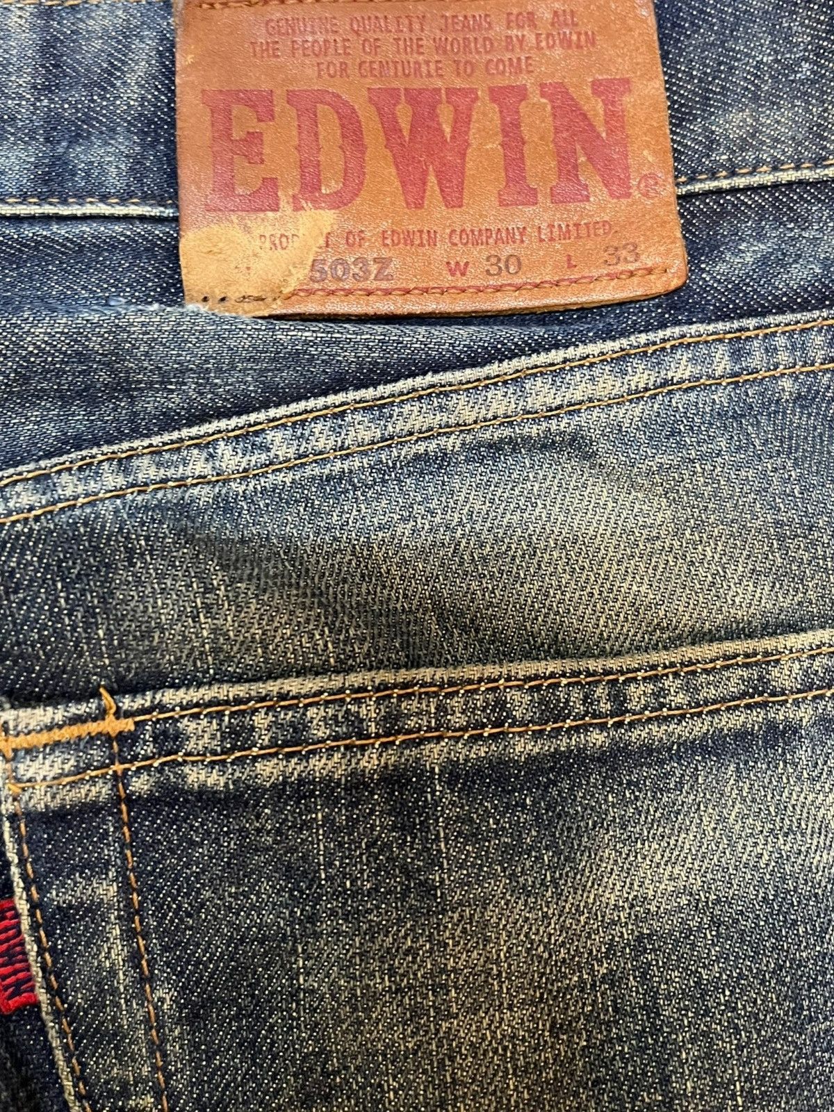 Edwin × POST ARCHIVE FACTION (PAF) Vintage Edwin 503 Regular Mudwash Distressed Denim Size US 29 - 7 Thumbnail