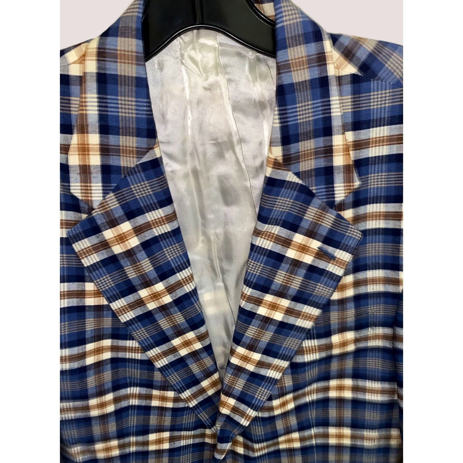 Lands' End Lands End Jacket COAT Sz 39 R Small S Men Plaid Jacket Coat Lands End Blazer Regular XS not applicable Size 36R - 1 Thumbnail