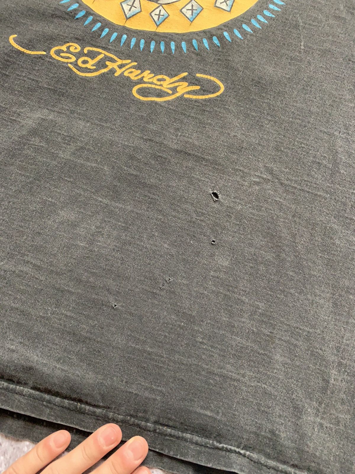 Ed Hardy × Vintage 🔥ED HARDY FADED T-SHIRT Size US XL / EU 56 / 4 - 5 Thumbnail