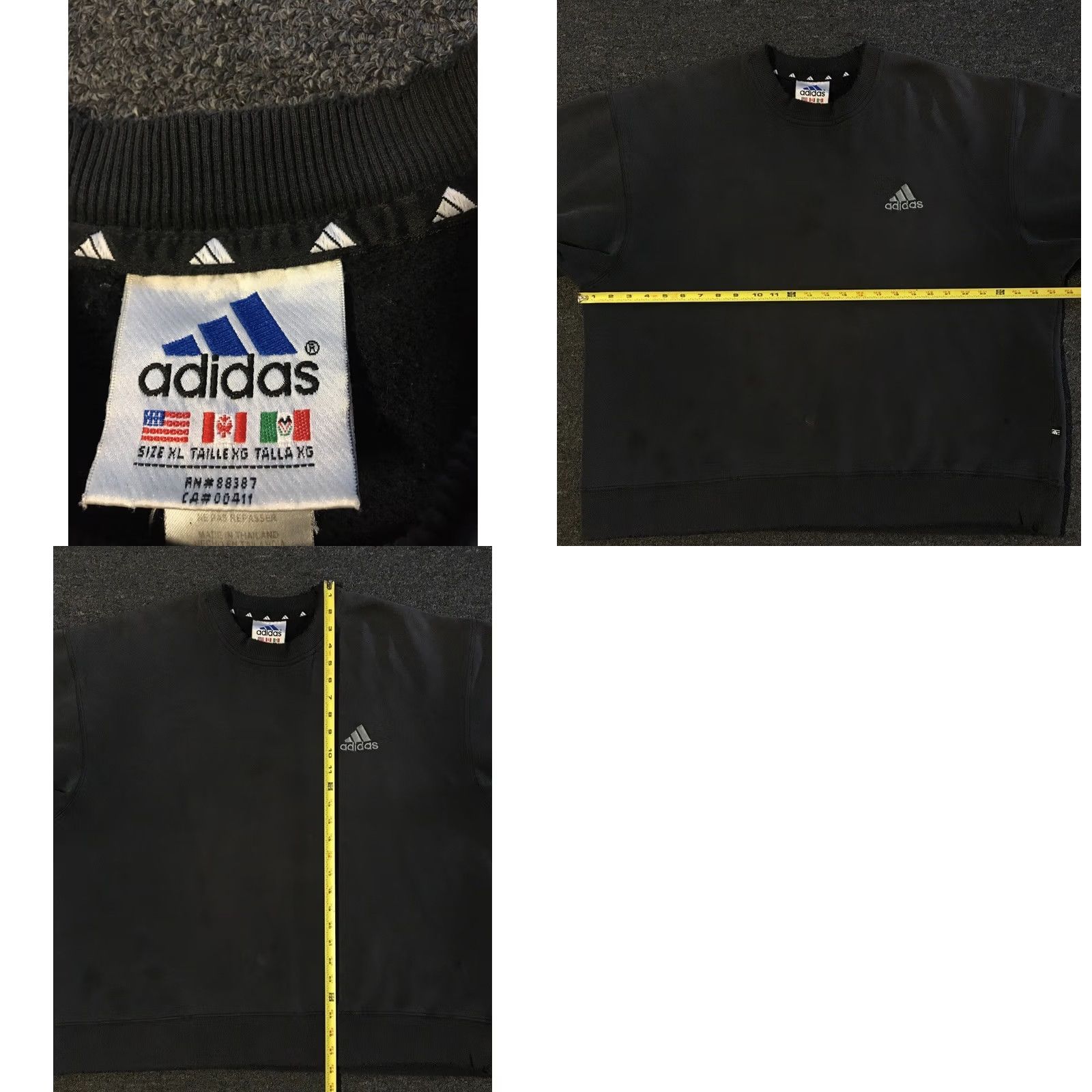 Adidas VINTAGE Adidas Thrashed Faded Distress Sweatshirt XL Boxy Grunge Surf Skate Punk Hoodie Men XL Black Trefoil Shirt Size US XL / EU 56 / 4 - 10 Thumbnail