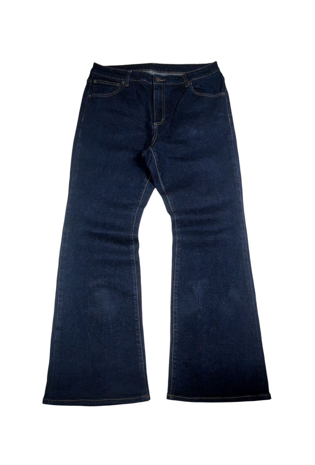 GU GU Japanese Brand Flare Dark Blue Jeans Size US 33 - 1 Thumbnail