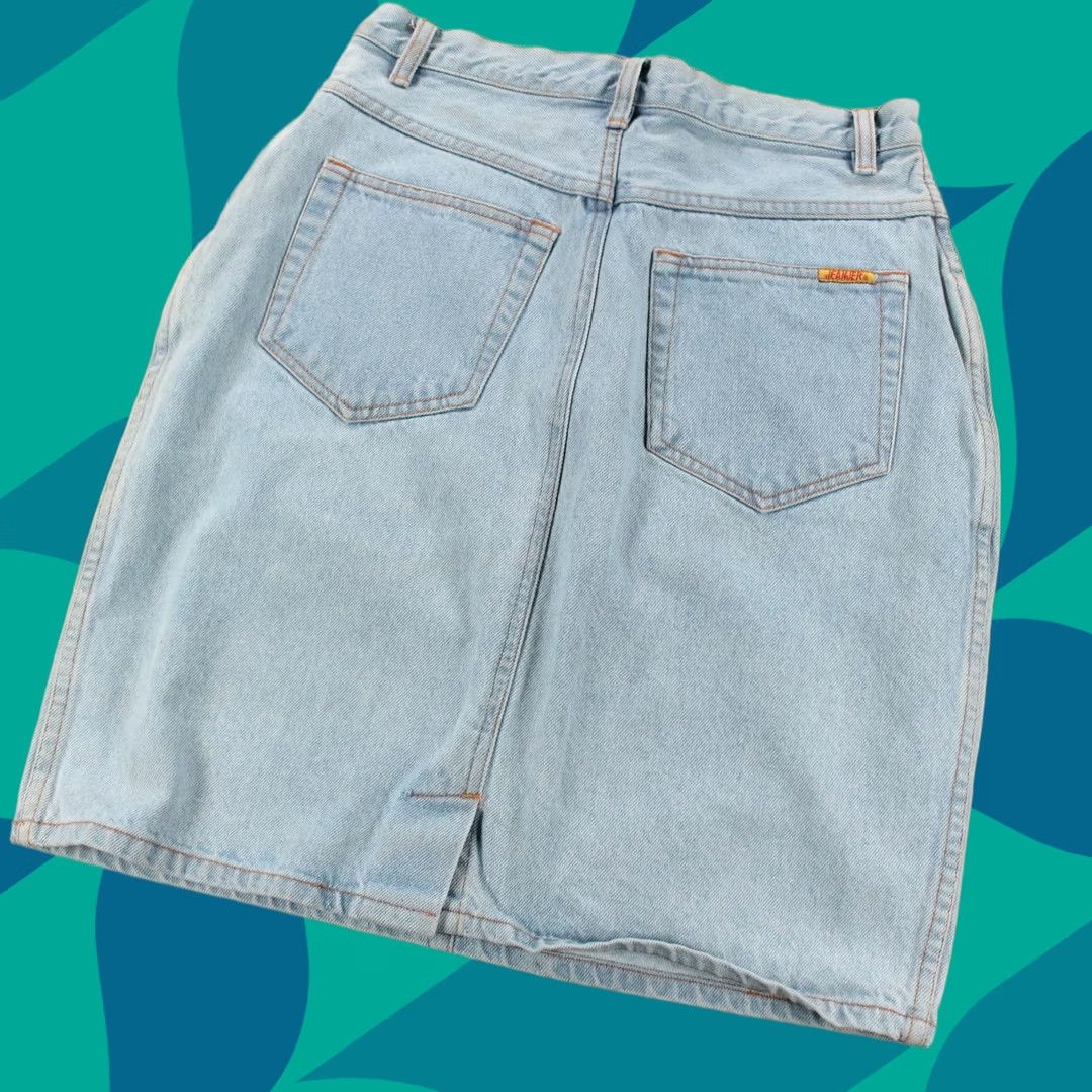 Jordache VINTAGE Jeanjer Skirt Womens 11/12 Blue JORDACHE denim light wash jean 90s 00s vtg Size 32" / US 10 / IT 46 - 1 Thumbnail