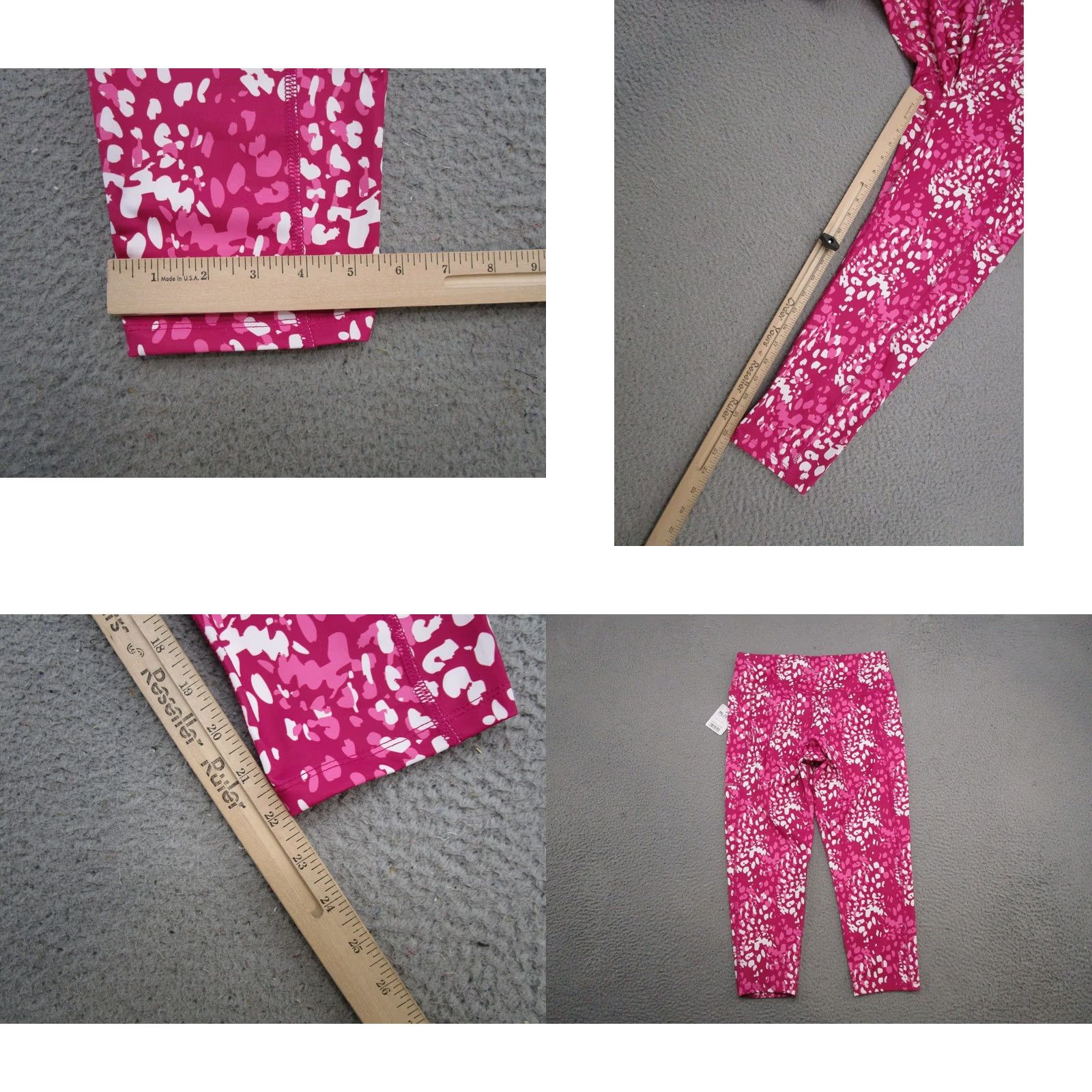 Pinko Alive Yoga Capri Leggings L Pink Leopard Print Stretch Workout Gear NEW Womens Size 36" / US 14 / IT 50 - 8 Thumbnail