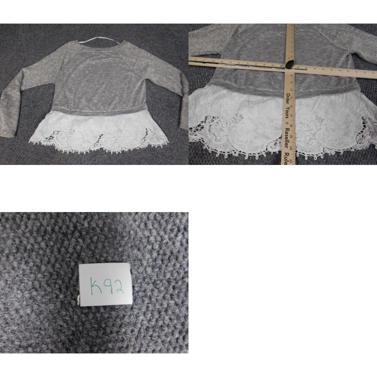 Vintage Maison Jules Blouse Womens Medium Pullover Crew Neck Knit Polyester Rayon Gray Solid Casual Stretch Adults Size M / US 6-8 / IT 42-44 - 9 Thumbnail