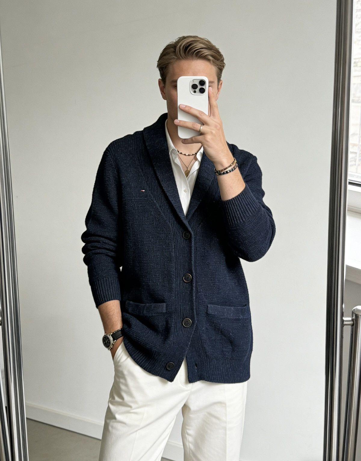 Tommy Hilfiger Tommy Hilfiger Shawl-Collar Cardigan Size US M / EU 48-50 / 2 - 1 Thumbnail
