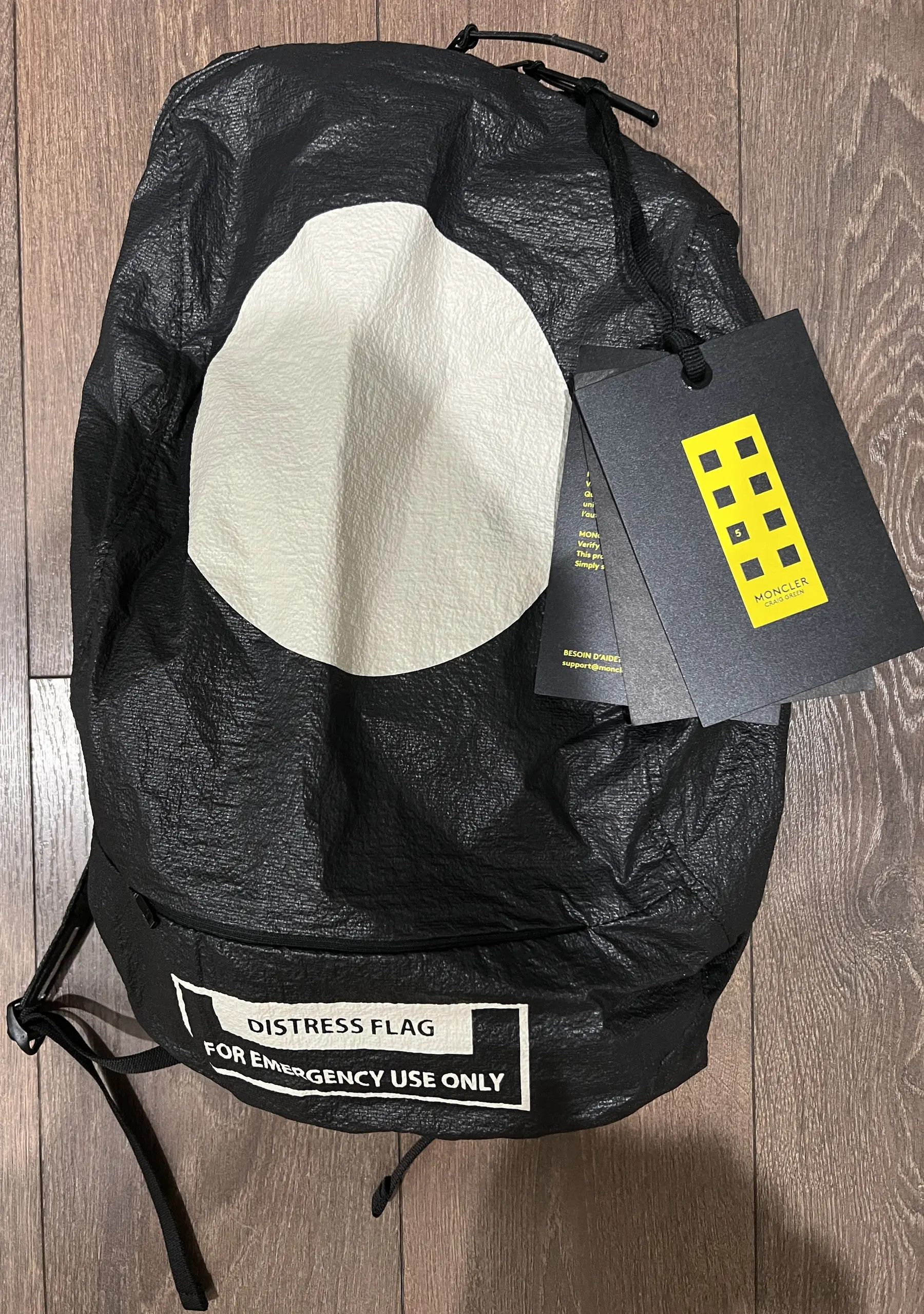 Craig Green × Moncler MONCLER x CRAIG GREEN emergency-print taffeta backpack black Size ONE SIZE - 4 Thumbnail