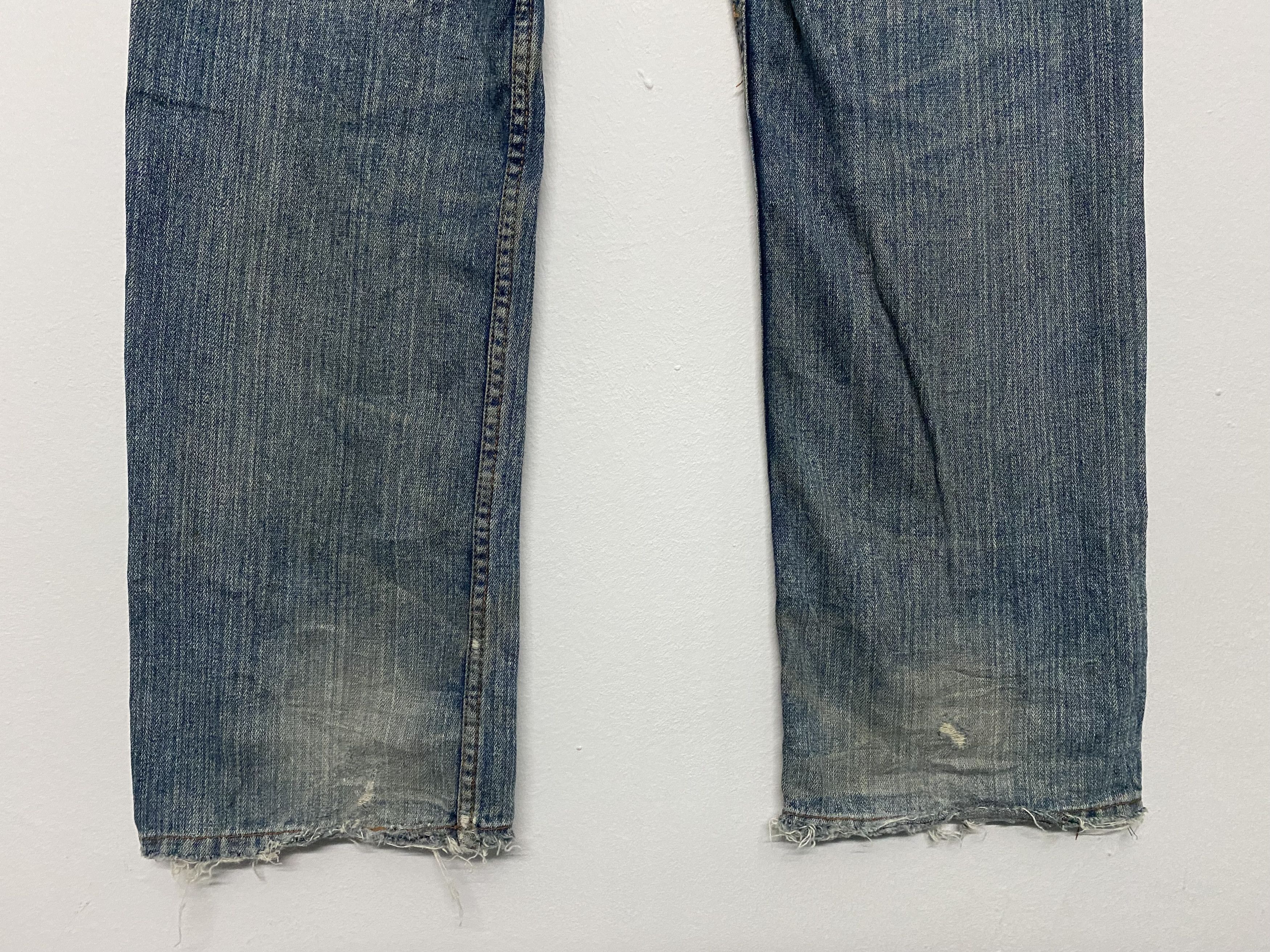 Japanese Brand Vintage Y2K NYLAUS JEANS Distressed Camo Patch Denim XLARGE Size US 34 / EU 50 - 10 Thumbnail