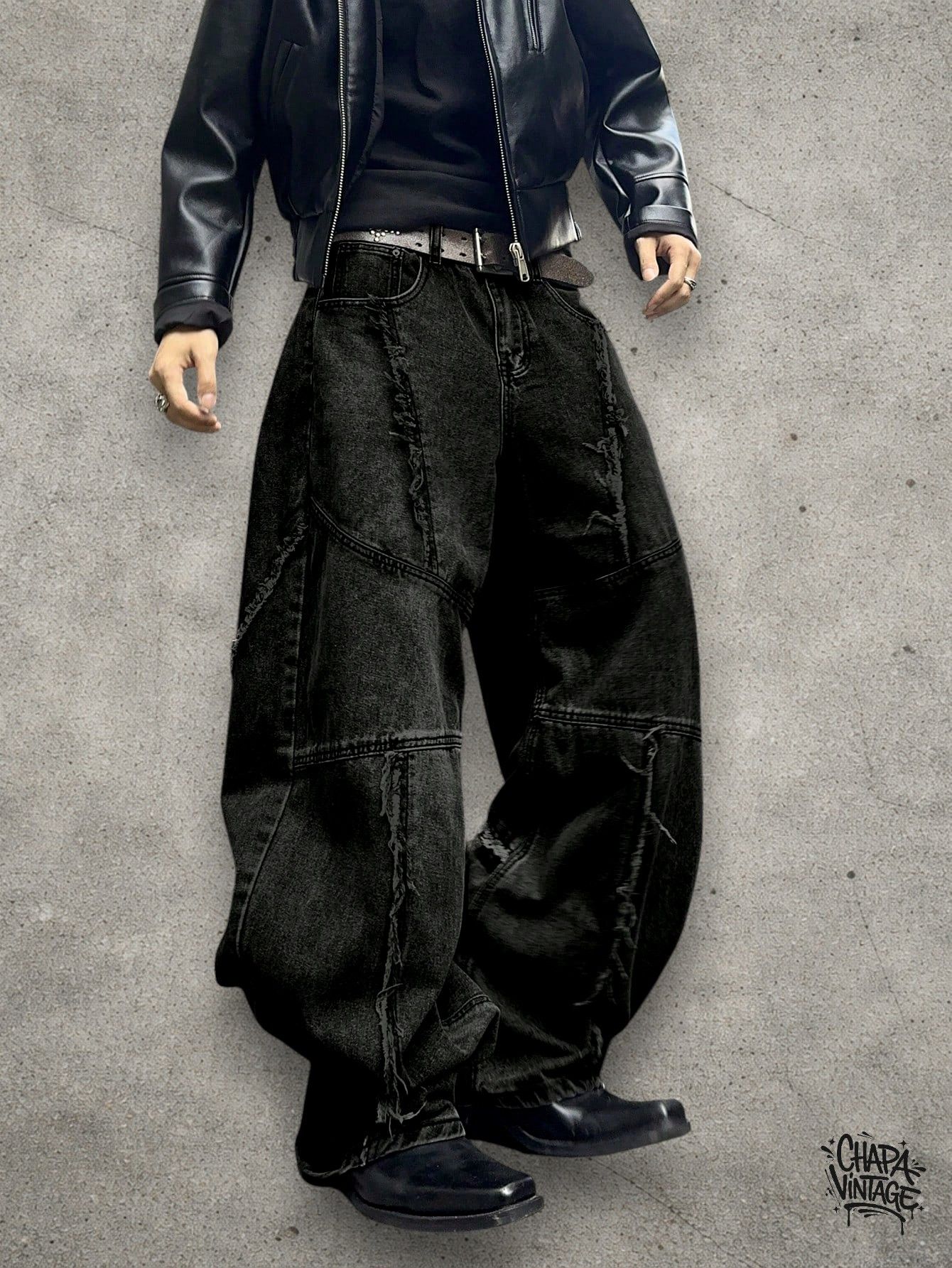 Japanese Brand Distressed black opium jeans Size US 32 / EU 48 - 2 Thumbnail