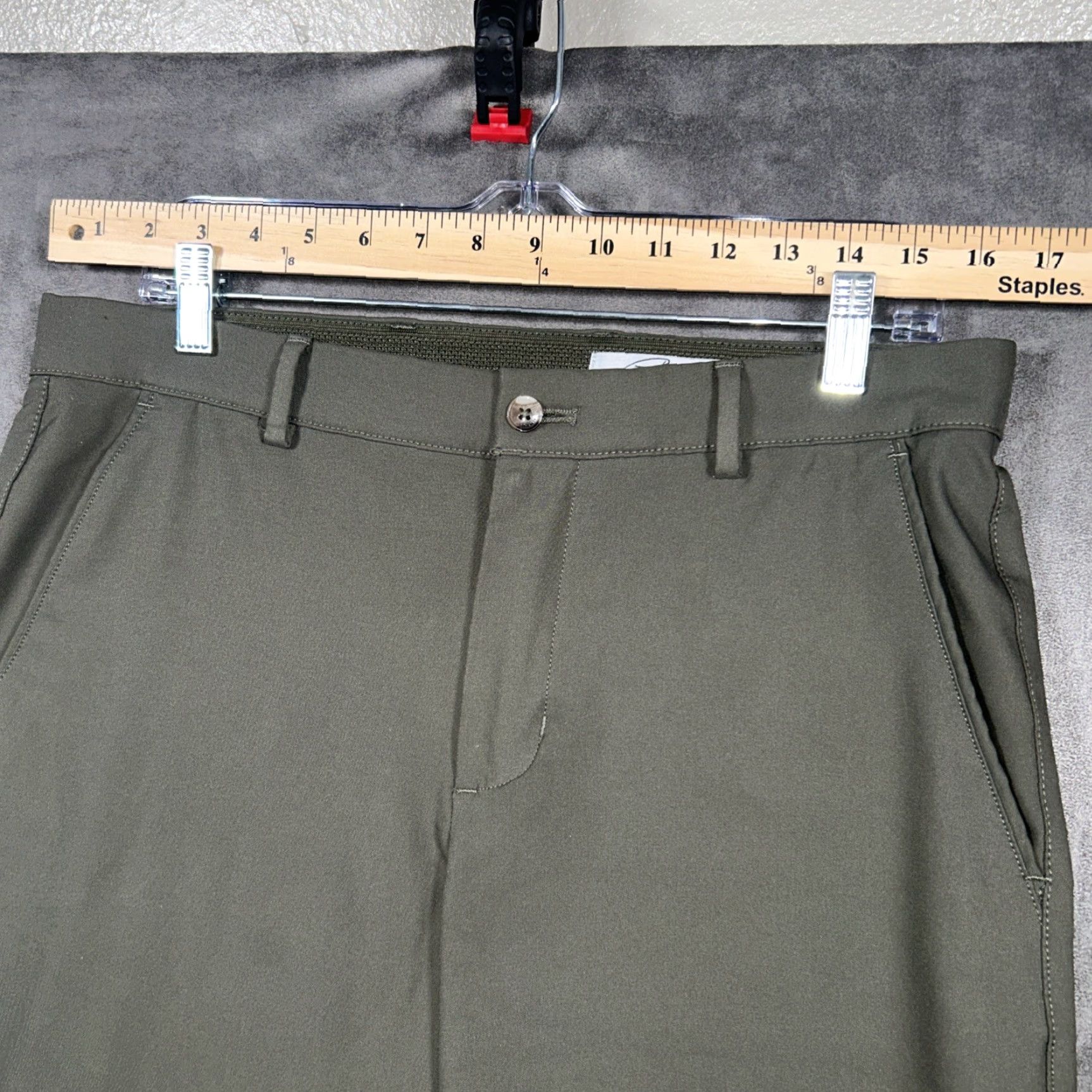 Olive Greg Norman Mens Performance Classic Pants Olive Green 32x30 Slash Pockets Size US 32 / EU 48 - 3 Thumbnail
