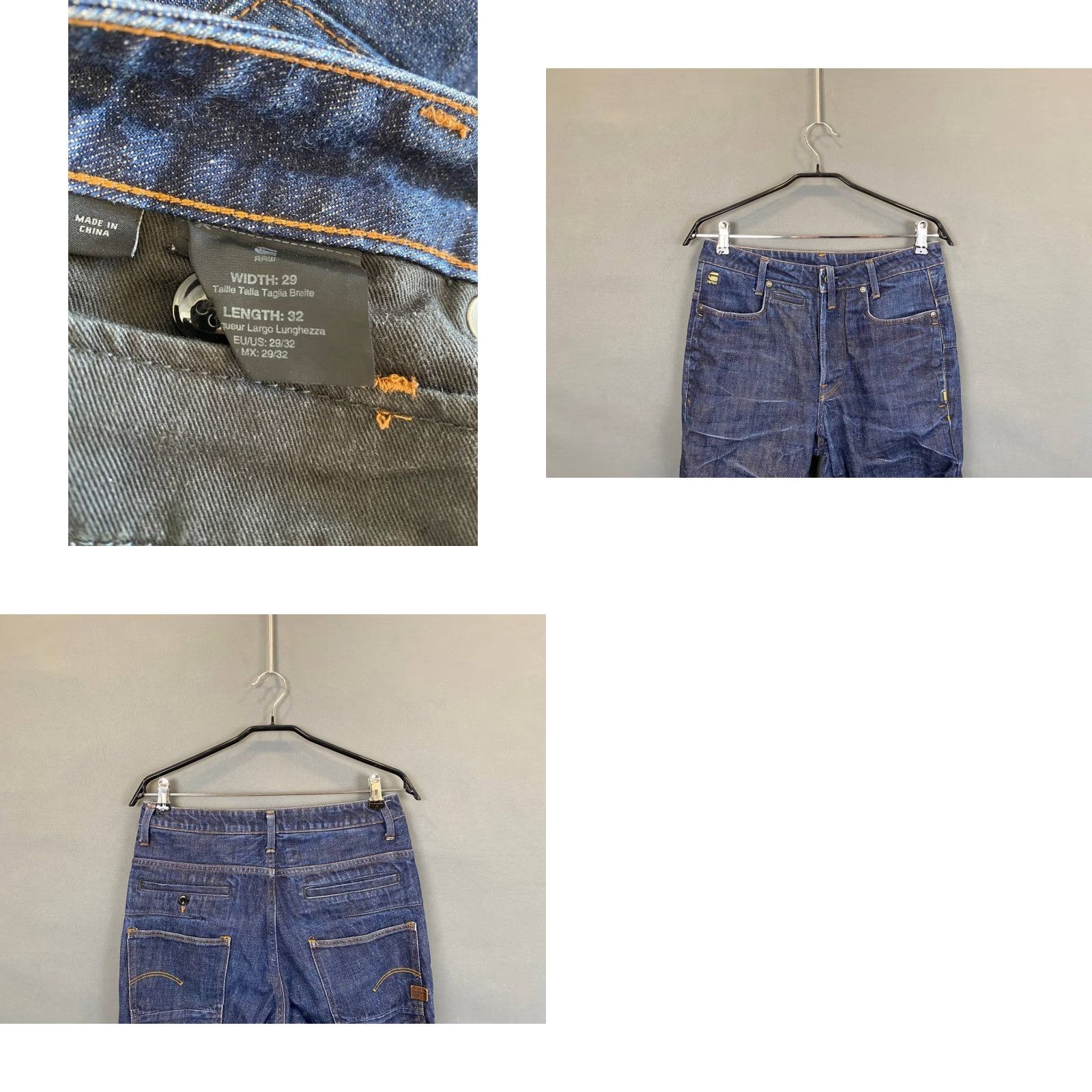 G-Star G-Star Jeans Mens Tapered 29x32 Blue Denim Straight Leg Belt Loop Regular Fit 5-Pocket Craftwear Denim Jeans Size US 29 - 8 Thumbnail